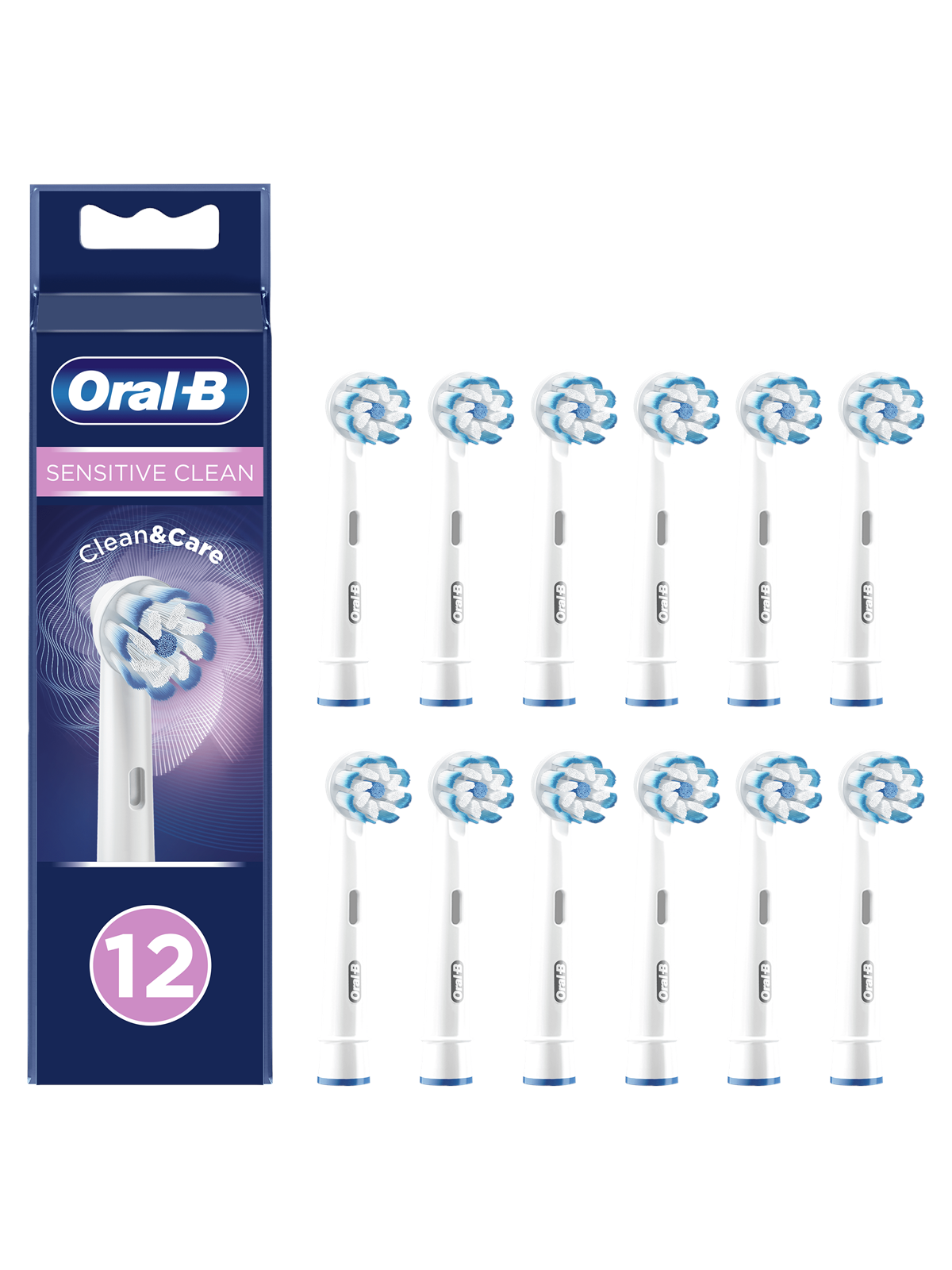 Oral-b Bürstenköpfe Sensitive Clean & Care - White 12 Pcs Letterbox - Elektrische Zahnbuersten - 4210201395300