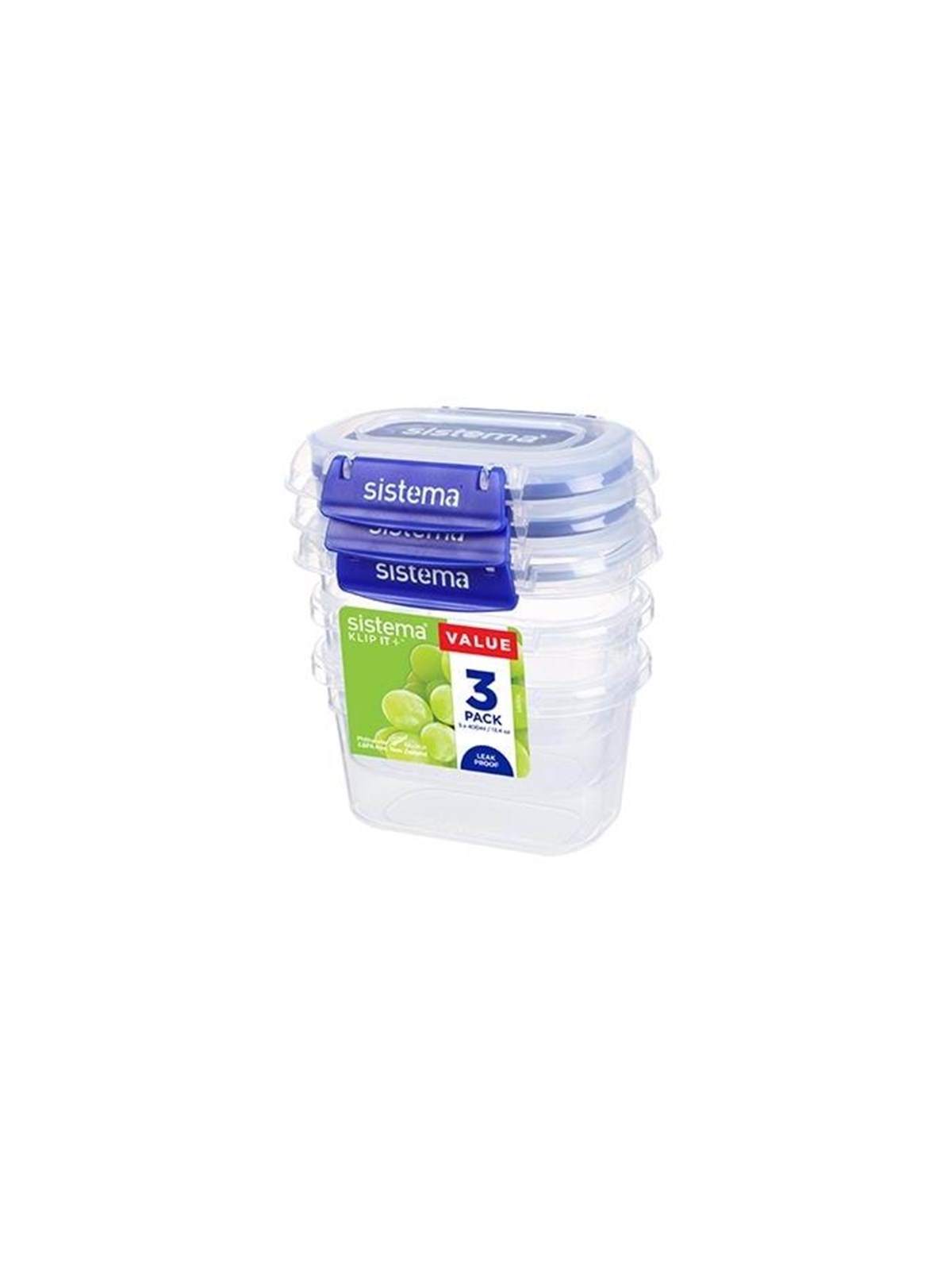 Sistema Rectangle Klip It Plus 3pack 400ml - Kuechenzubehoer - 881543
