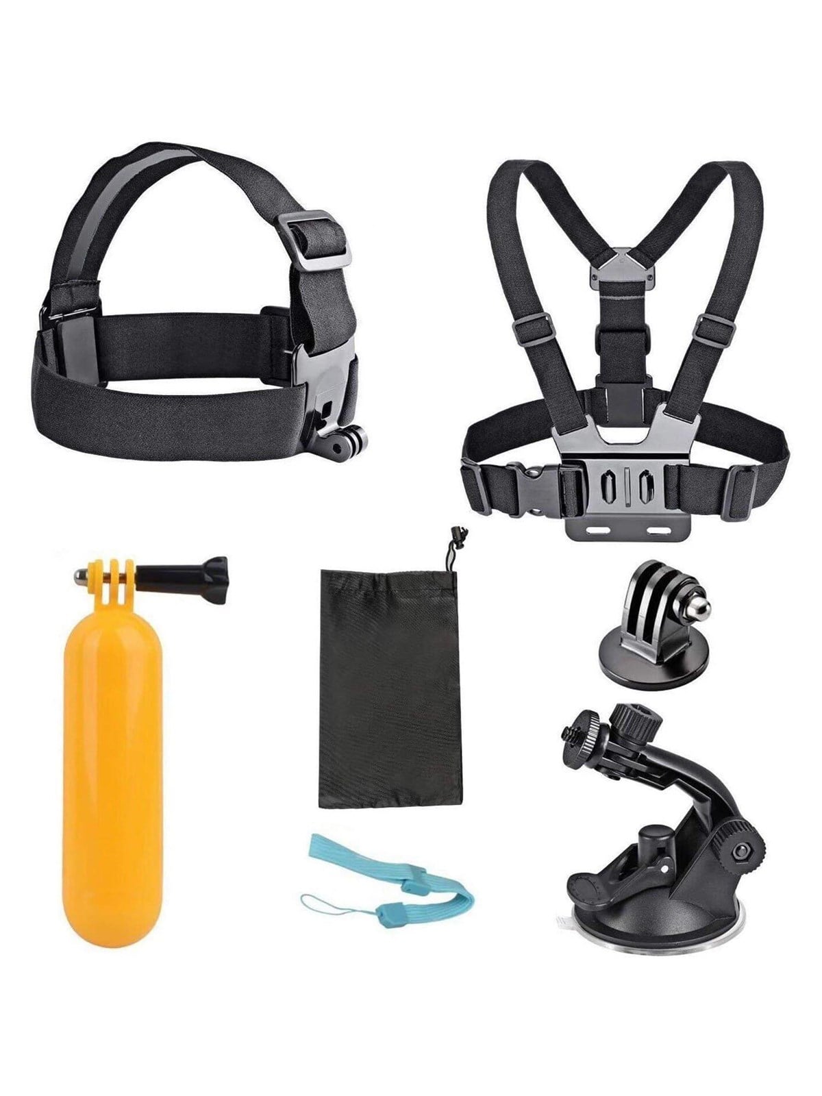Akaso Action Camera Accessories - 7 Pieces - Actionkamera Zubehoer - Syz0013-bk