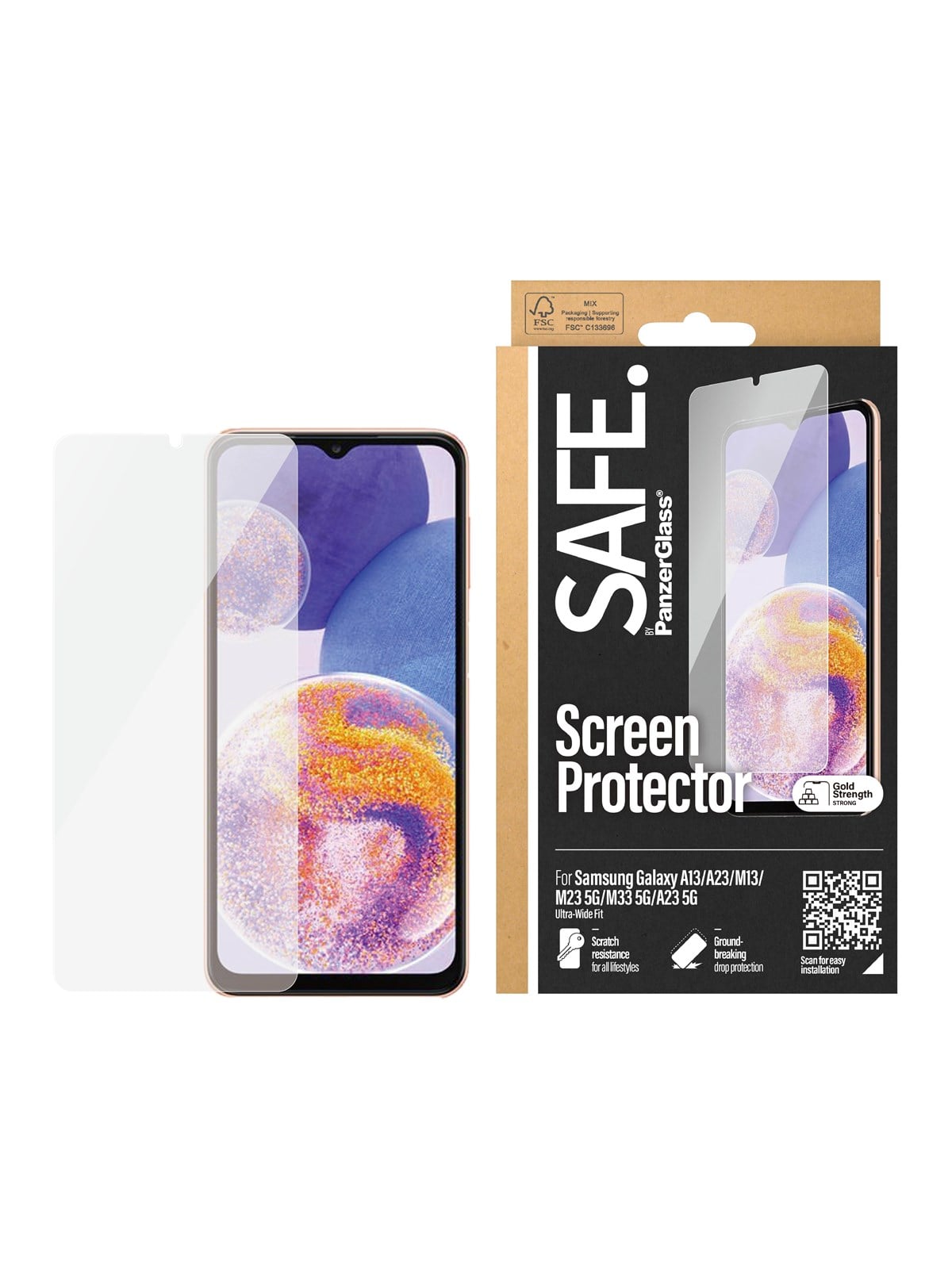 Safe by Panzerglass Screen Protector Samsung Galaxy A13 | A23 | M13 | M23 5G | M33 5G | A23 5G - Handys Schutzfolie - Safe95107
