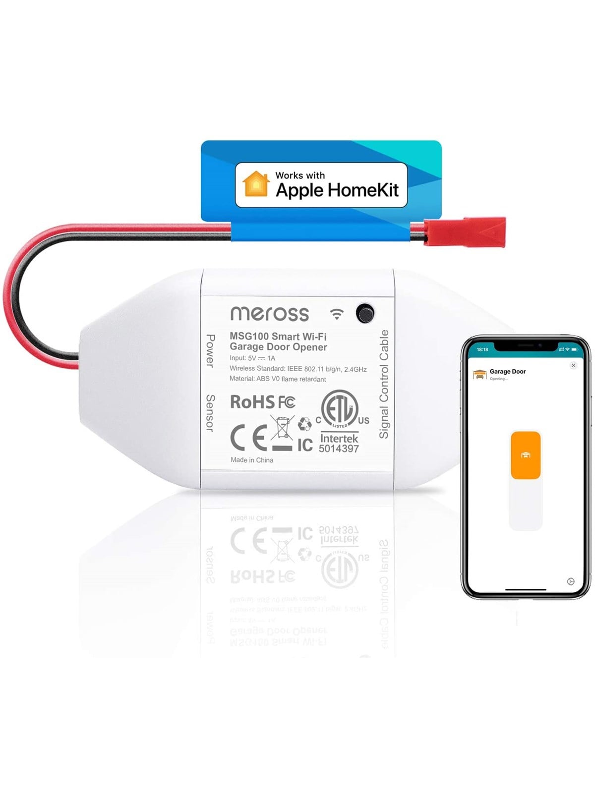 Meross Smart Wi-fi Garage Door Opener - Smart Home - Msg100hk(EU)