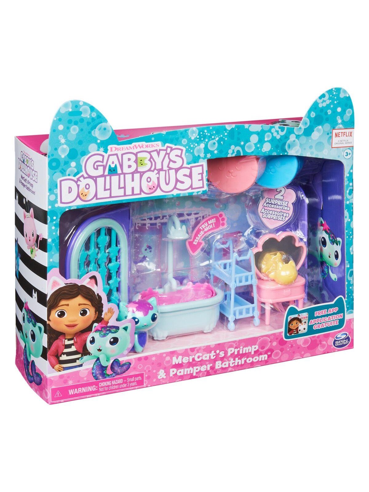 Gabby's Dollhouse Deluxe Room - Mercat's Bathroom - Dollhouse Accessories - 6062036