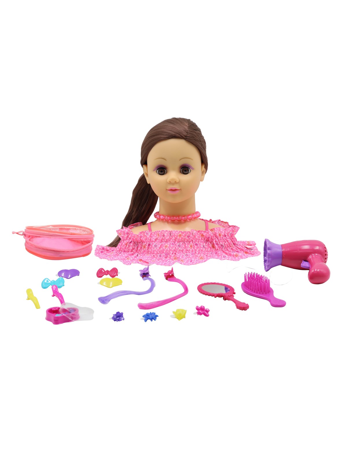 Happy Friend HF Hairstyling Head Brown Hair - Kreativ Spiele - 504405