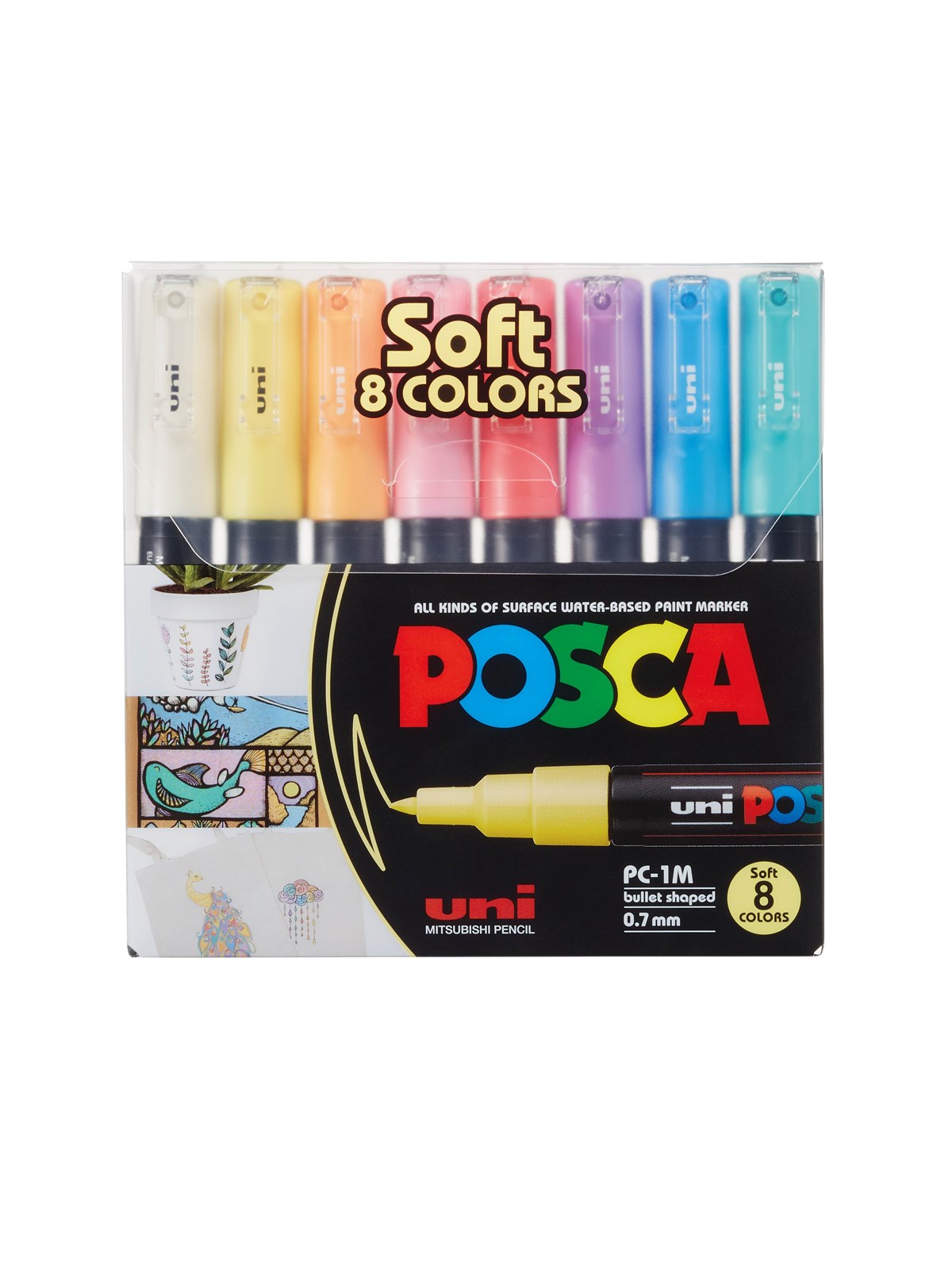 Posca Marker Sæt Soft Colors Pc-1m 8 Ass. - Utensilien Zum Schreiben Und Zeichnen - 401611