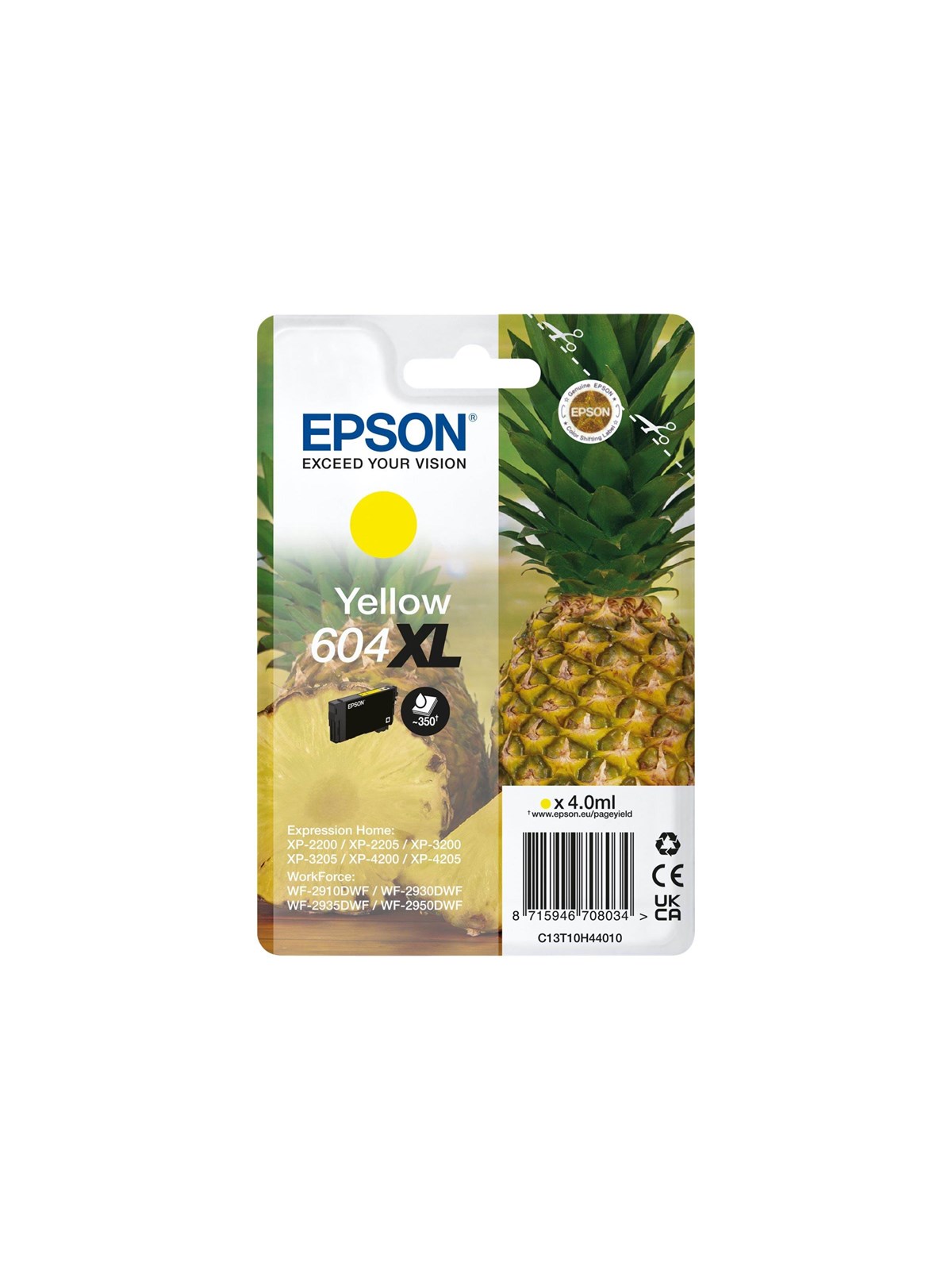 Epson 604xl Singlepack - XL - Yellow - Original - Ink Cartridge - Druckerzubehoer Tinte Toner - C13t10h44010