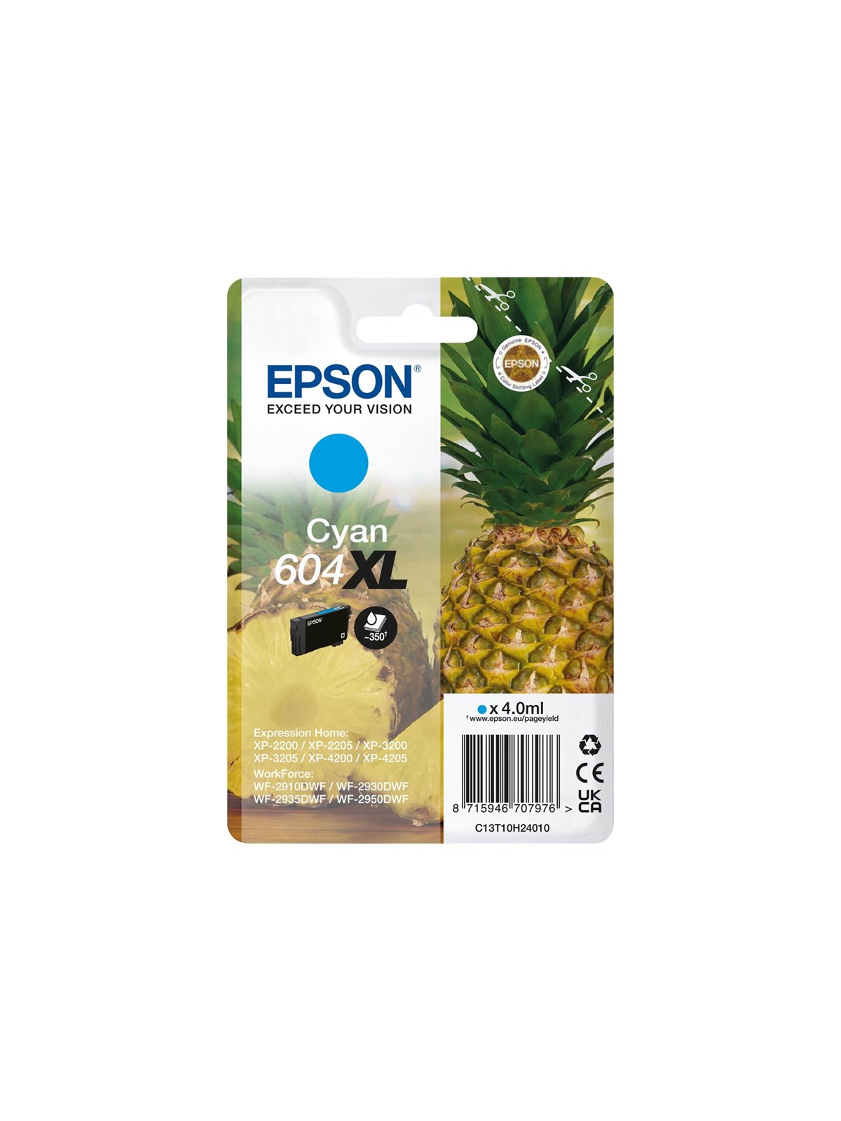 Epson 604xl Singlepack - XL - Cyan - Original - Ink Cartridge - Druckerzubehoer Tinte Toner - C13t10h24010