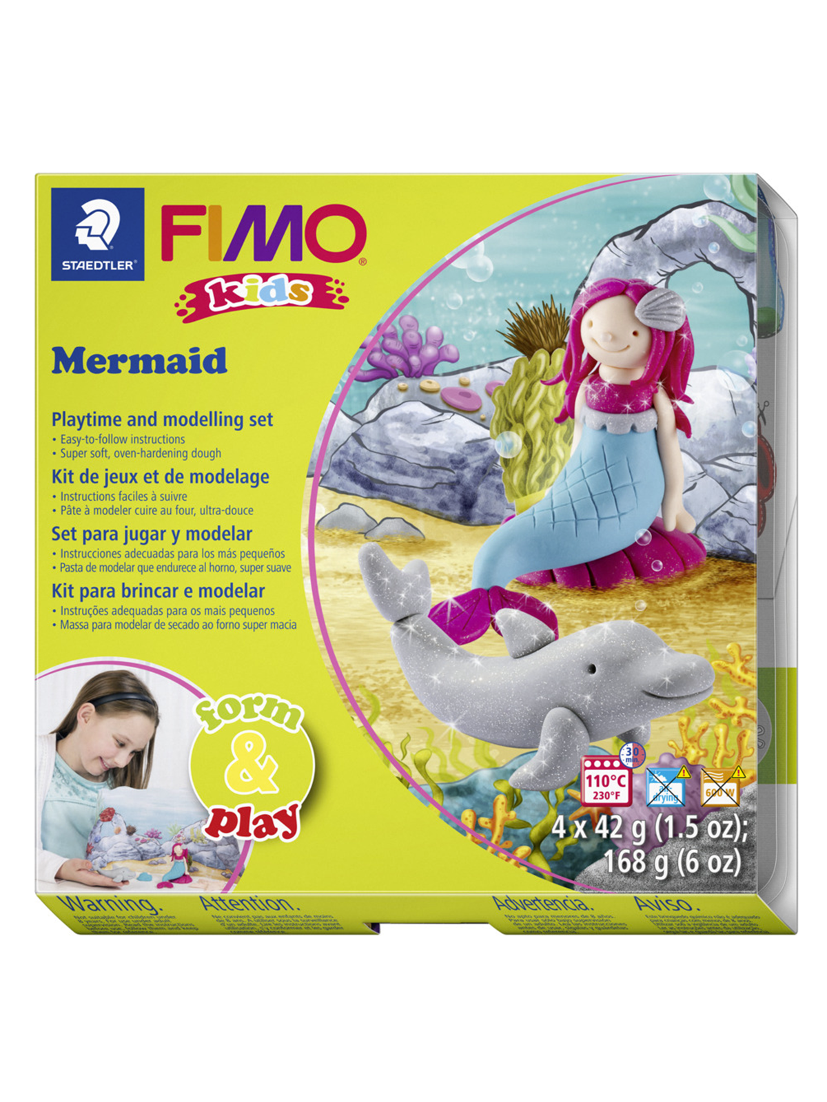 Staedtler Set Mod. Clay Fimo Kids F&P Mermaid - Hobby Zubehoer - 8034 12 LZ