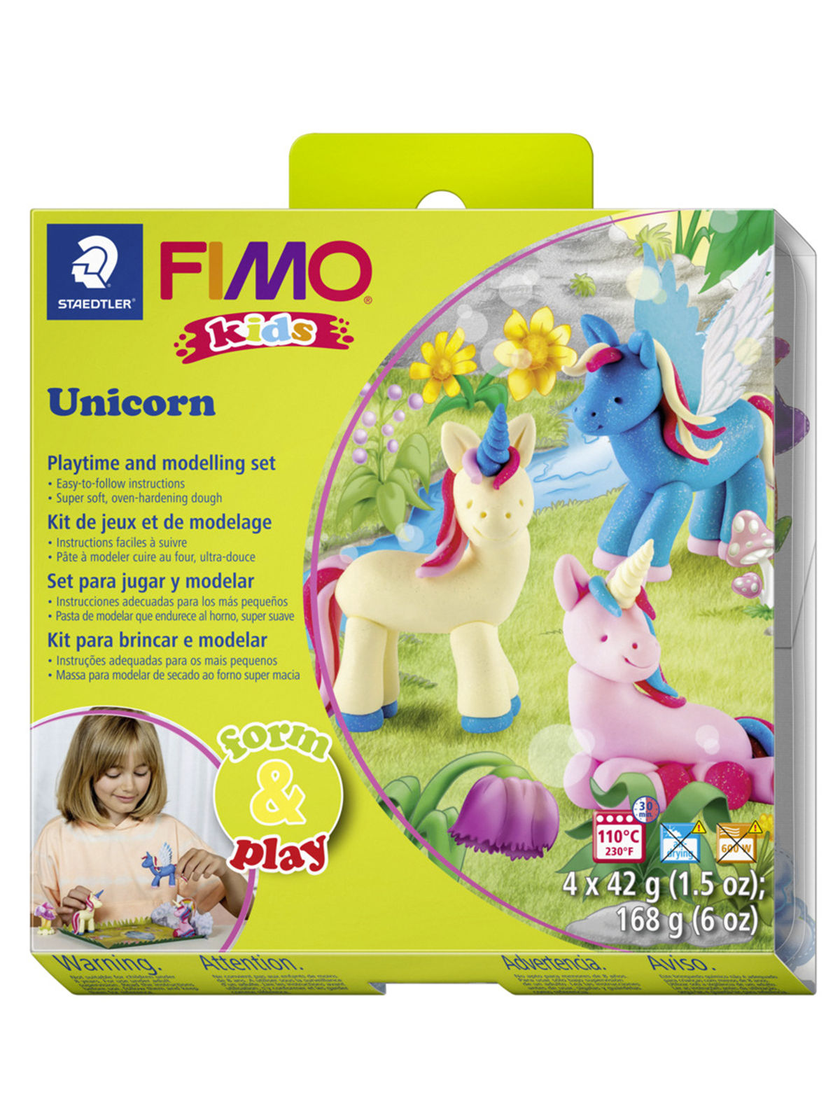 Staedtler Set Mod. Clay Fimo Kids F&P Unicorn - Hobby Zubehoer - 8034 19 LZ