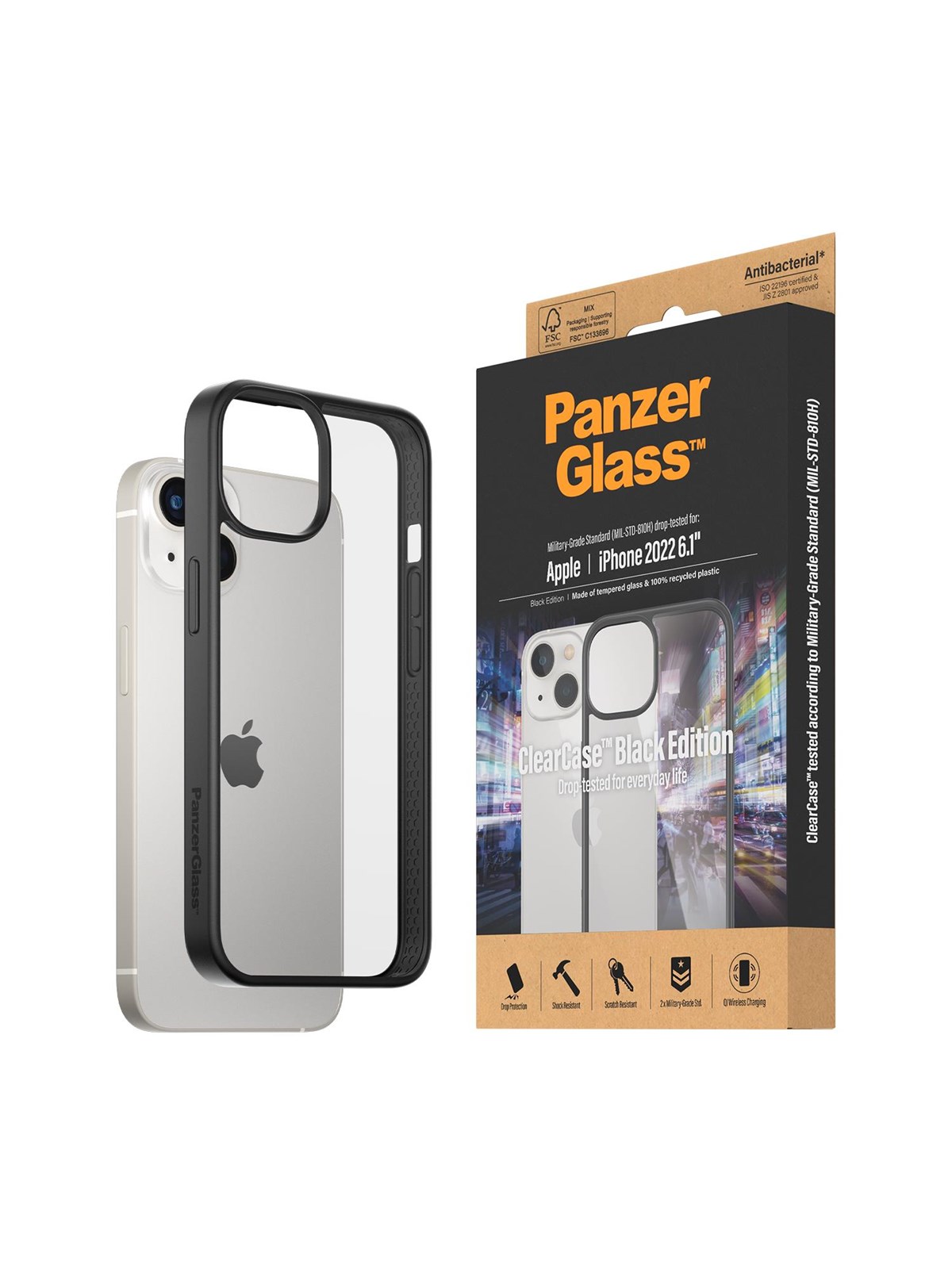Panzerglass Clearcase Apple Iphone 14 | 13 | Black - Handys Cover Cases - Panzer0405