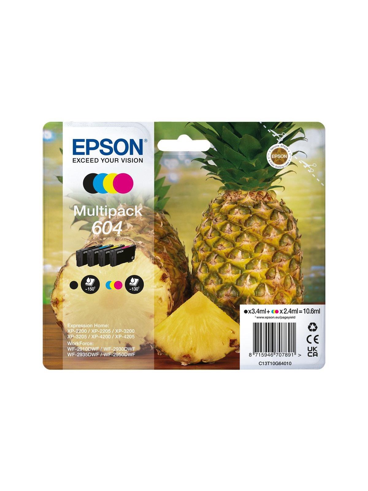 Epson 604 Multipack - 4-pack -- Black Yellow Cyan Magenta - Original - Ink Cartridge - Druckerzubehoer Tinte Toner - C13t10g64020