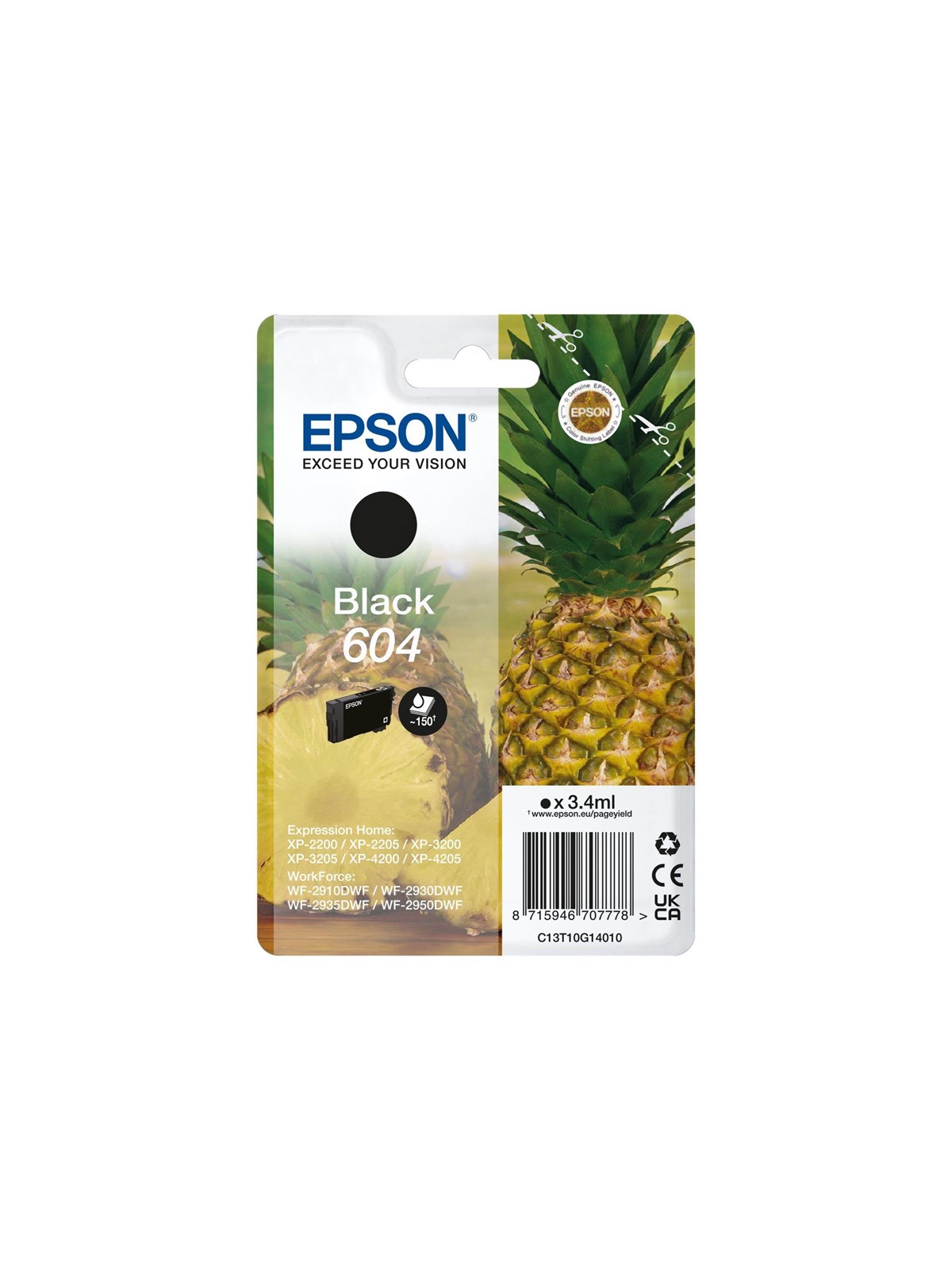 Epson 604 - Black - Original - Ink Cartridge - Druckerzubehoer Tinte Toner - C13t10g14020