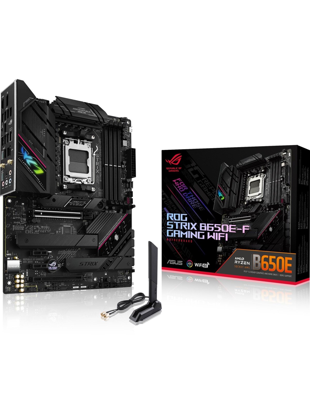 Asus Rog Strix B650e-f Gaming Wifi Mainboard - Amd B650 - Amd Am5 Socket - Ddr5 Ram - Atx - 90mb1bq0-m0eay0