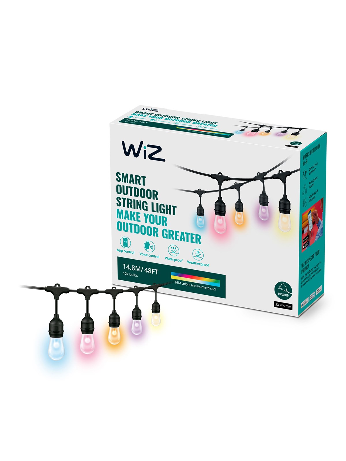 Wiz Lichterkette - Led x 12 - Rgb - Schwarz - Smart Home - 929003213201