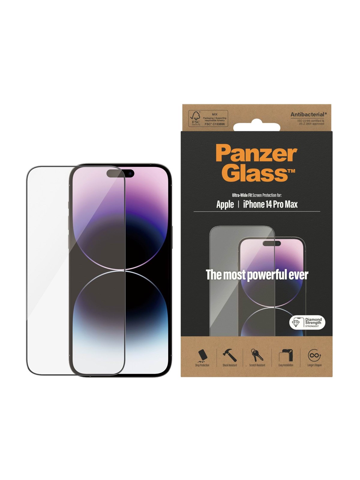 Panzerglass Screen Protector Apple Iphone 14 Pro Max | Ultra-wide Fit - Handys Schutzfolie - Panzer2774