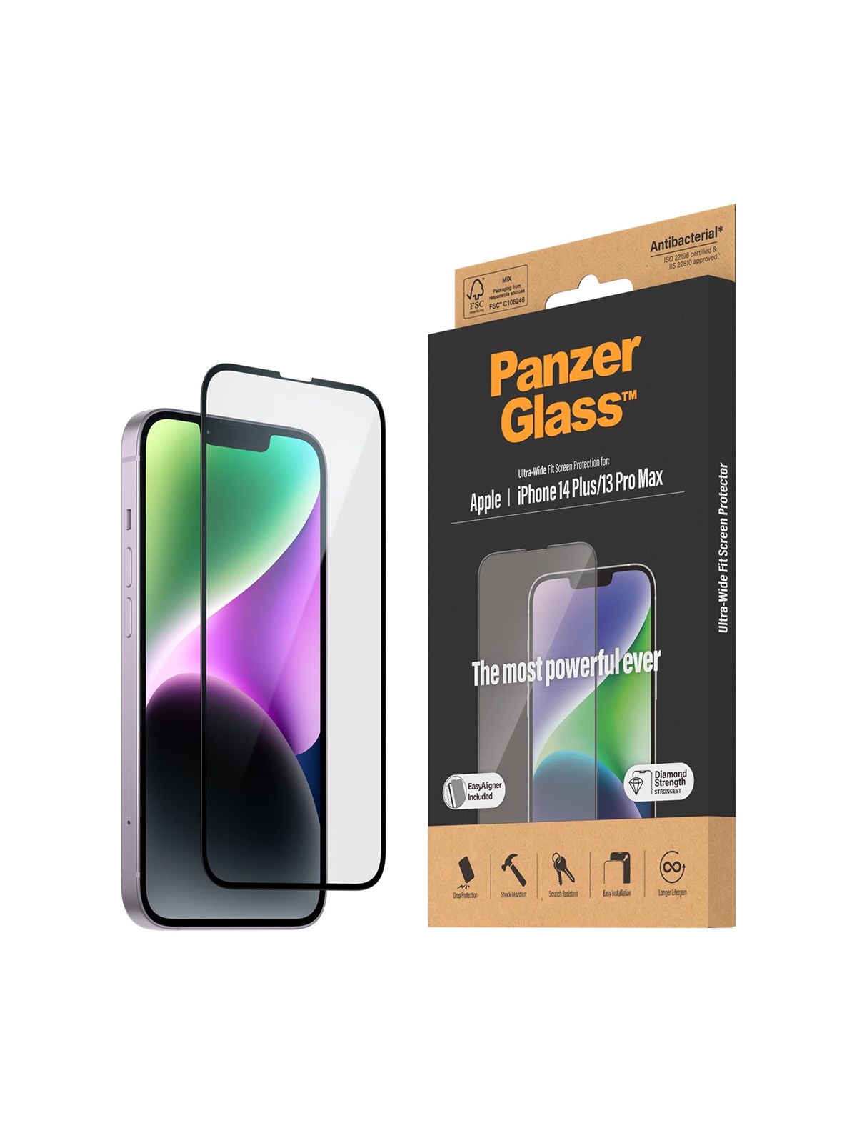 Panzerglass Screen Protector Apple Iphone 14 Plus | 13 Pro Max | Ultra-wide Fit w. Easyaligner - Handys Schutzfolie - Panzer2785