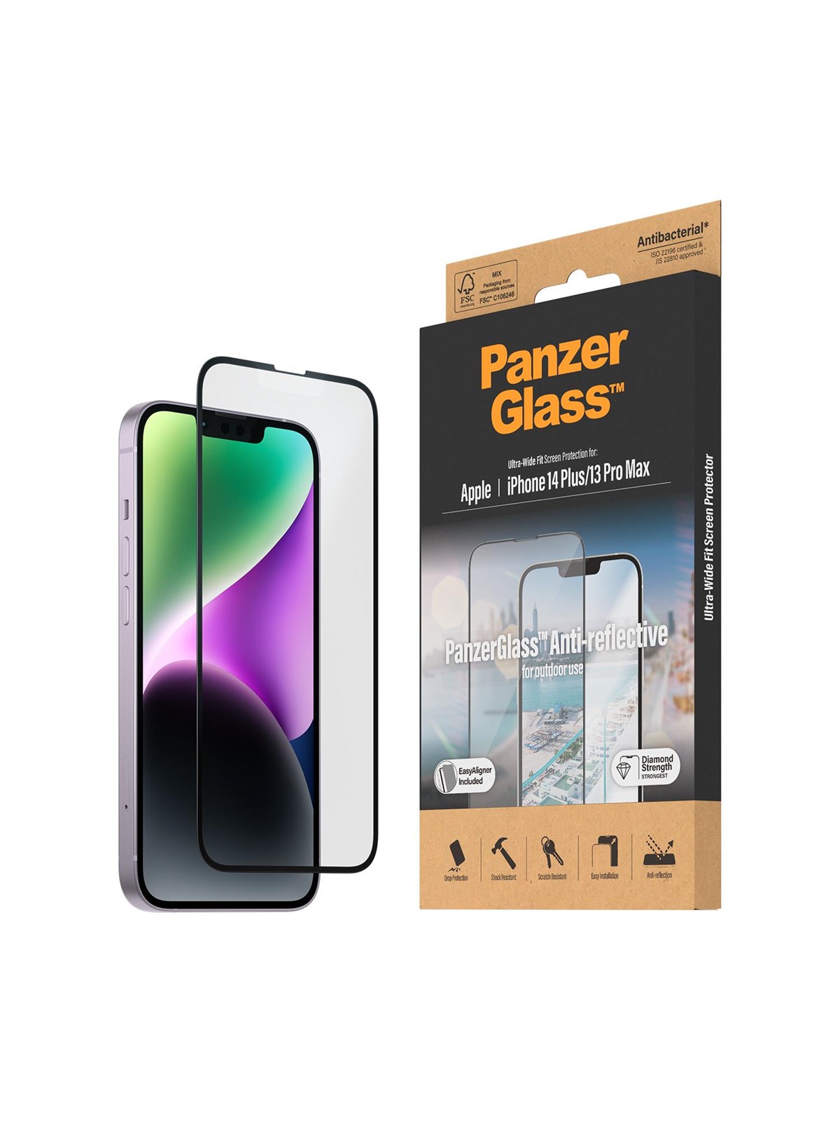 Panzerglass Anti-reflective Screen Protector Apple Iphone 14 Plus | 13 Pro Max | Ultra-wide Fit w. Easyaligner - Handys Schutzfolie - Panzer2789