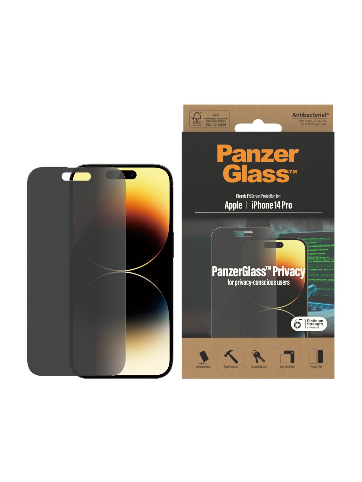Panzerglass Privacy Screen Protector Apple Iphone 14 Pro | Classic Fit - Handys Schutzfolie - Panzerp2768