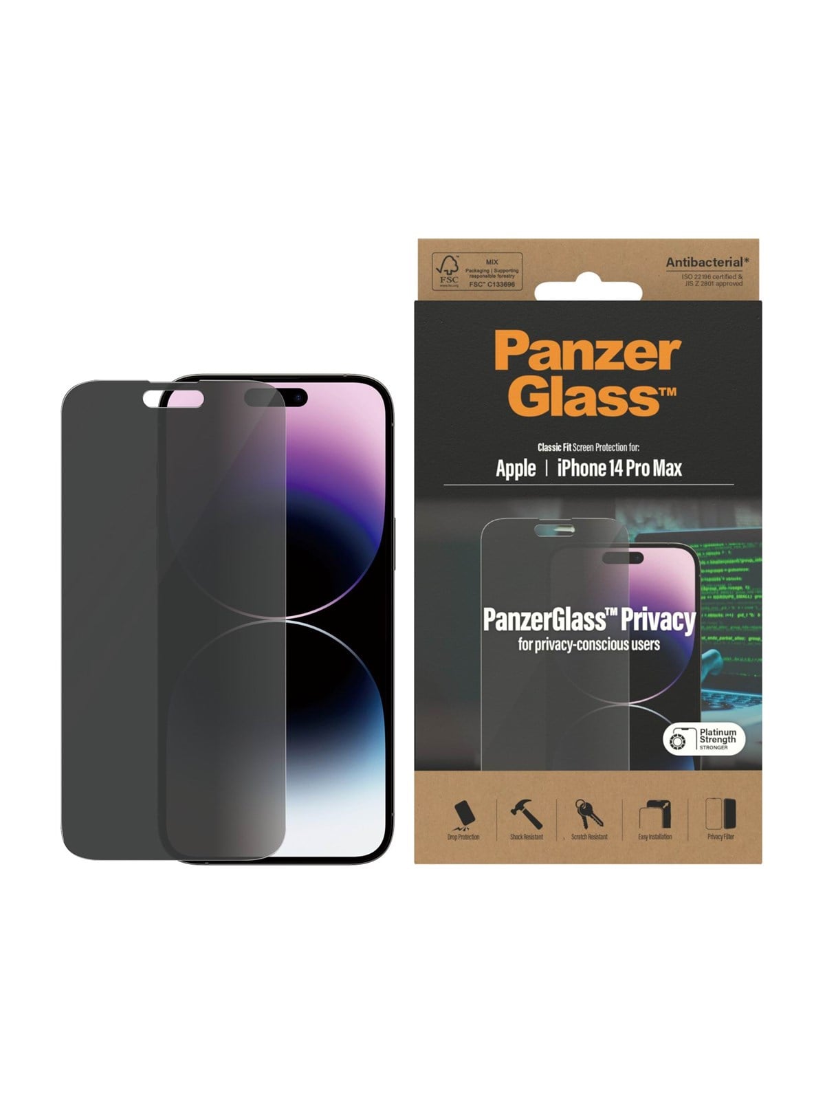 Panzerglass Privacy Screen Protector Apple Iphone 14 Pro Max | Classic Fit - Handys Schutzfolie - Panzerp2770