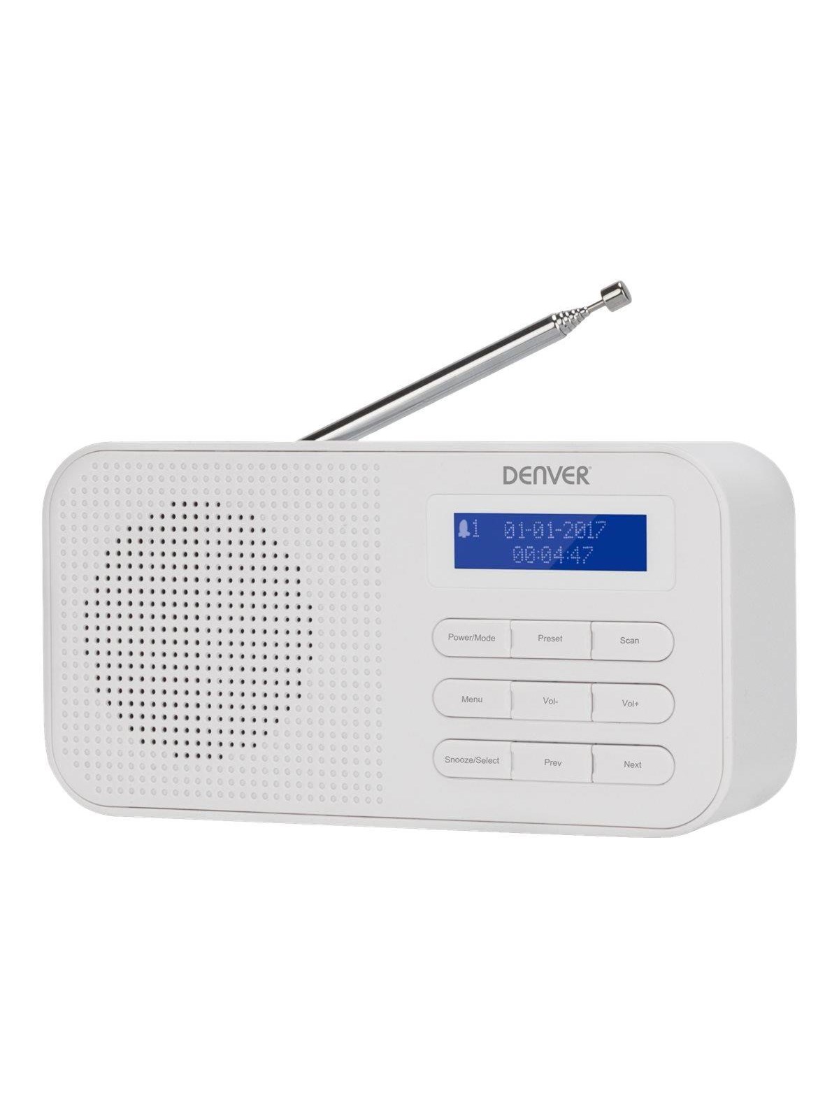 Denver Dab-42 - Dab Portable Radio - Dab/dab+/FM - Mono - Dab Netzwerk Und Radiowecker - Dab-42white