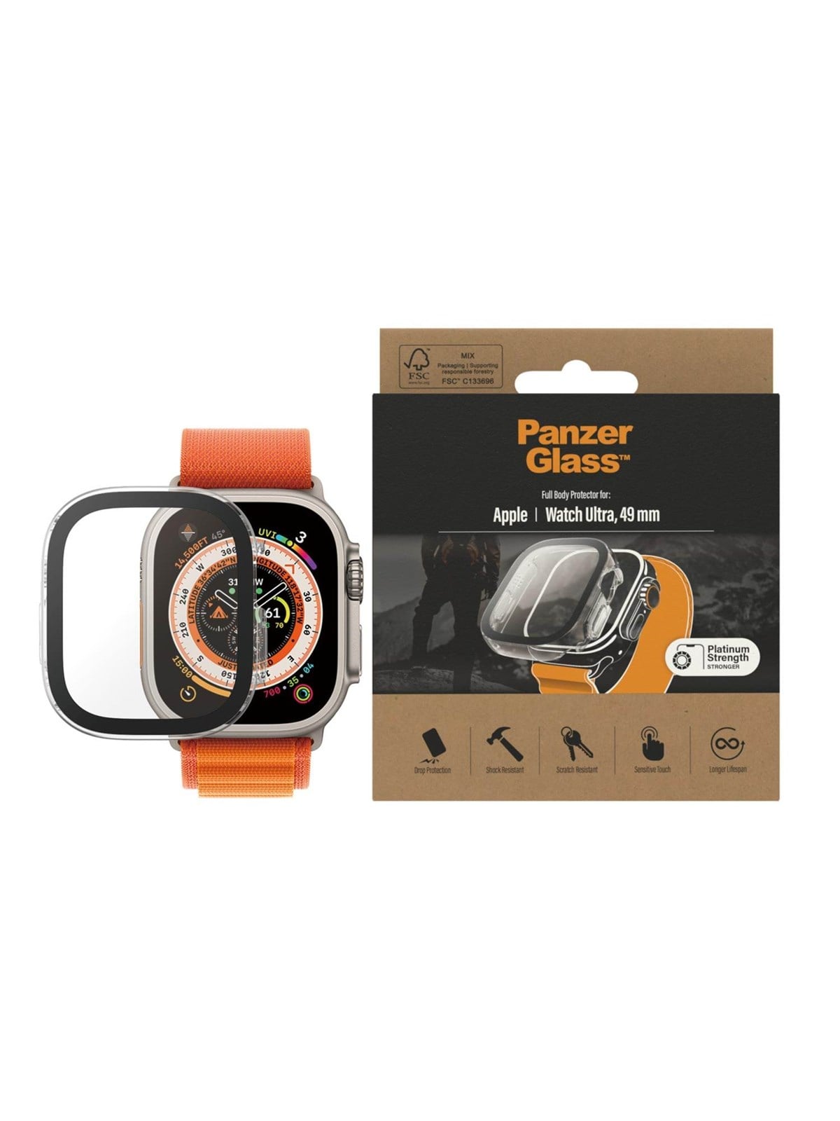 Panzerglass Screen Protector Full Body Apple Watch Ultra 2 | Ultra | 49mm | Transparent - Smartwatch Accessories - Panzer3677
