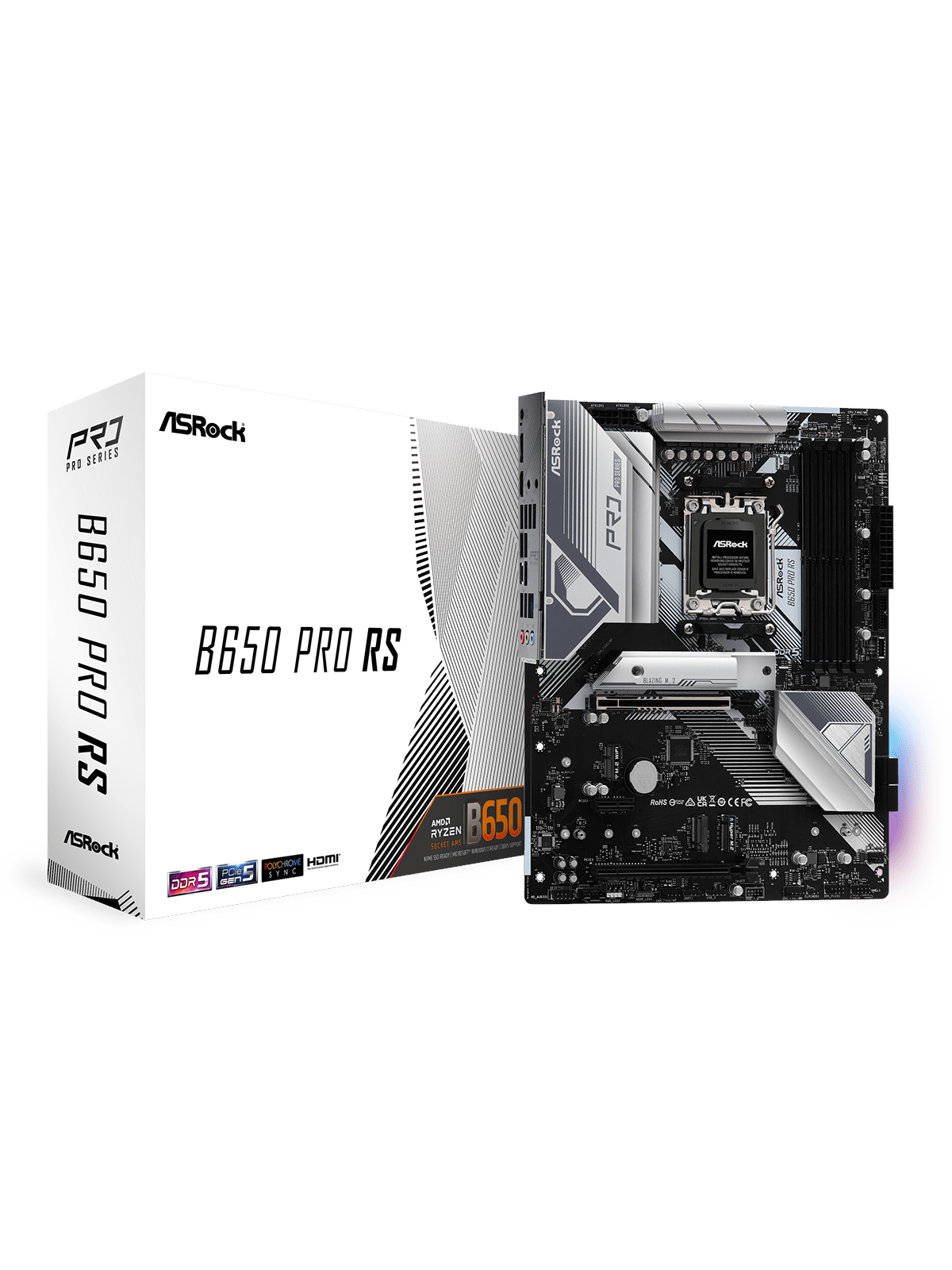 Asrock B650 Pro RS Mainboard - Amd B650 - Amd Am5 Socket - Ddr5 Ram - Atx - 90-mxbl10-a0uayz