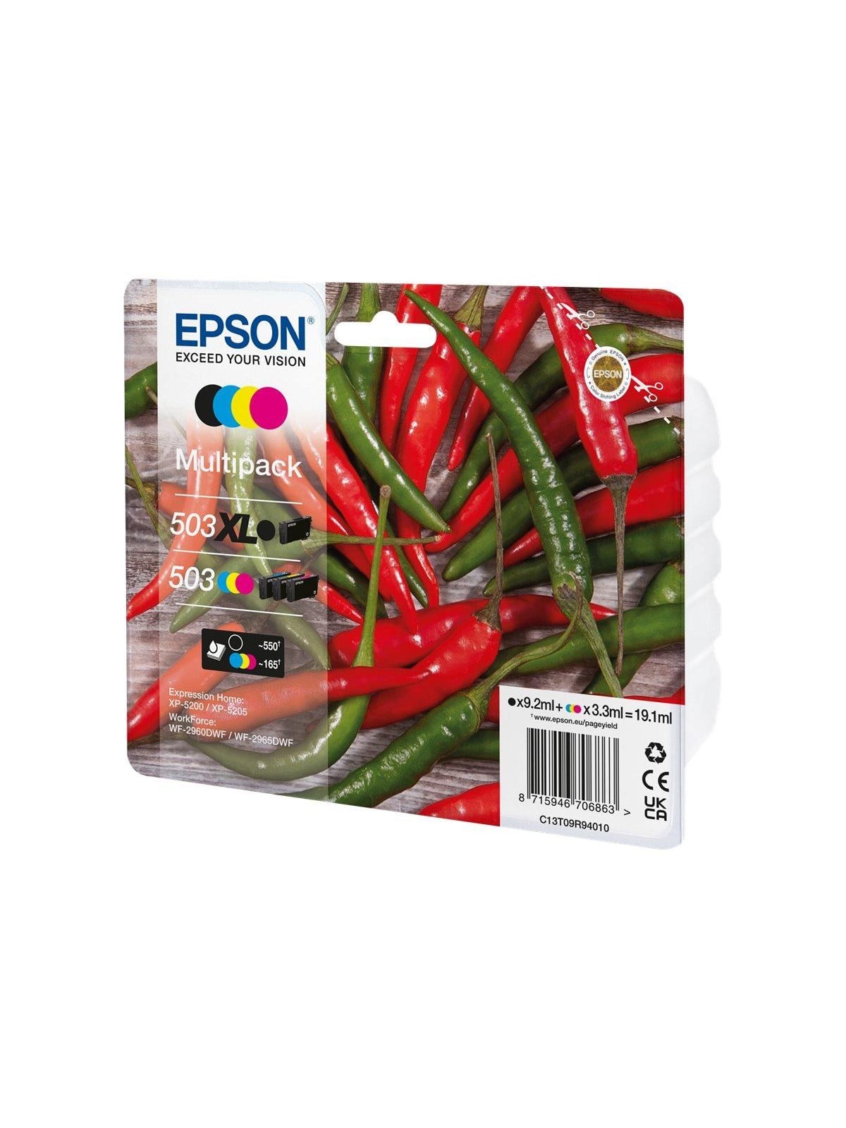 Epson 503/503 XL Multipack - 4-pack - XL(Black) + Standard Capacity - Black Yellow Cyan Magenta - Original - Ink Cartridge - Druckerzubehoer Tinte 