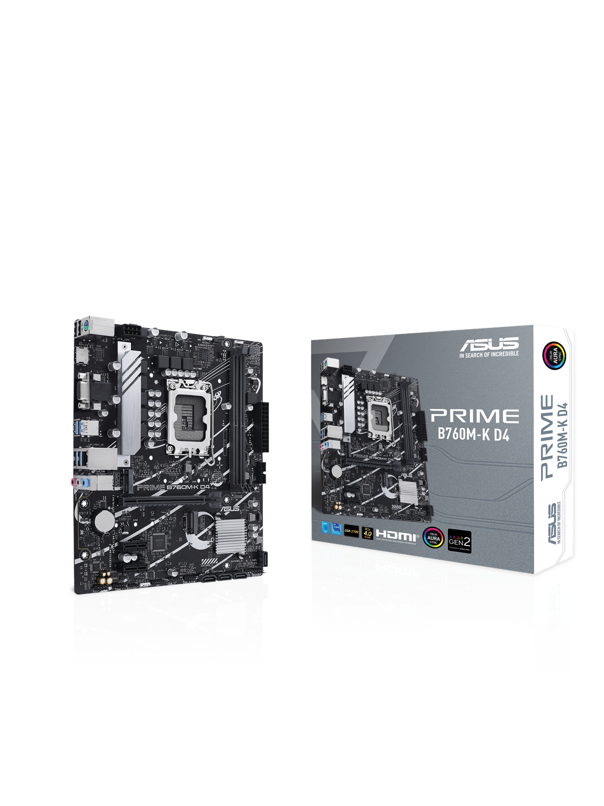 Asus Prime B760m-k D4 Mainboard - Intel B760 - Intel Lga1700 Socket - Ddr4 Ram - Micro-atx - 90mb1ds0-m0eay0