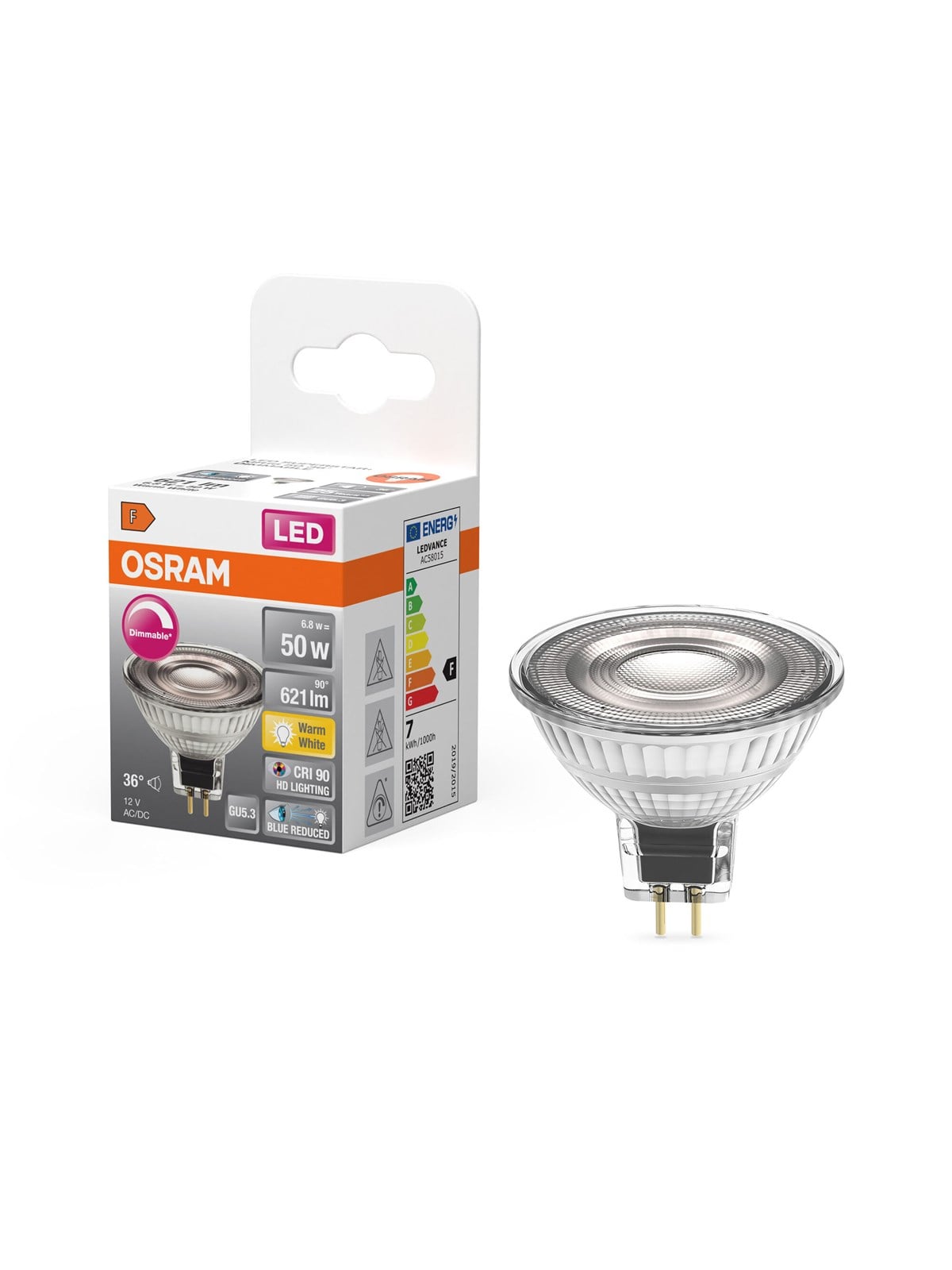 Osram Led-lampe Led Comfort Mr16 36° 621lm 8w/927 (50w) Gu5.3 Dimmable Gu5.3 - Led Birnen - 4058075613249