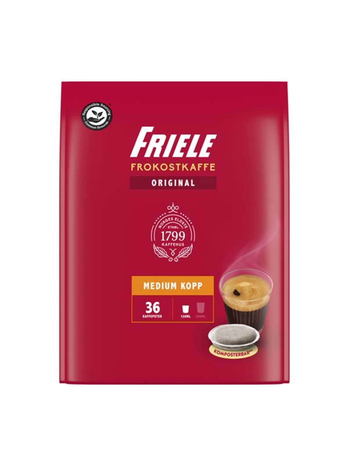 Friele Pads Original (Medium Cup) - 36 Pcs - Kaffeezubereitung - 4051654