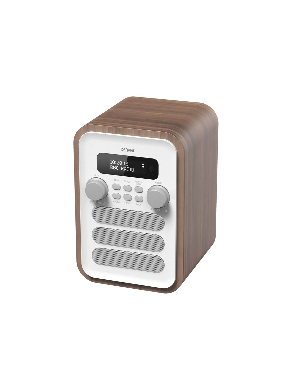 Denver Dab-48white - Dab+/FM - Weiß - Dab Netzwerk Und Radiowecker