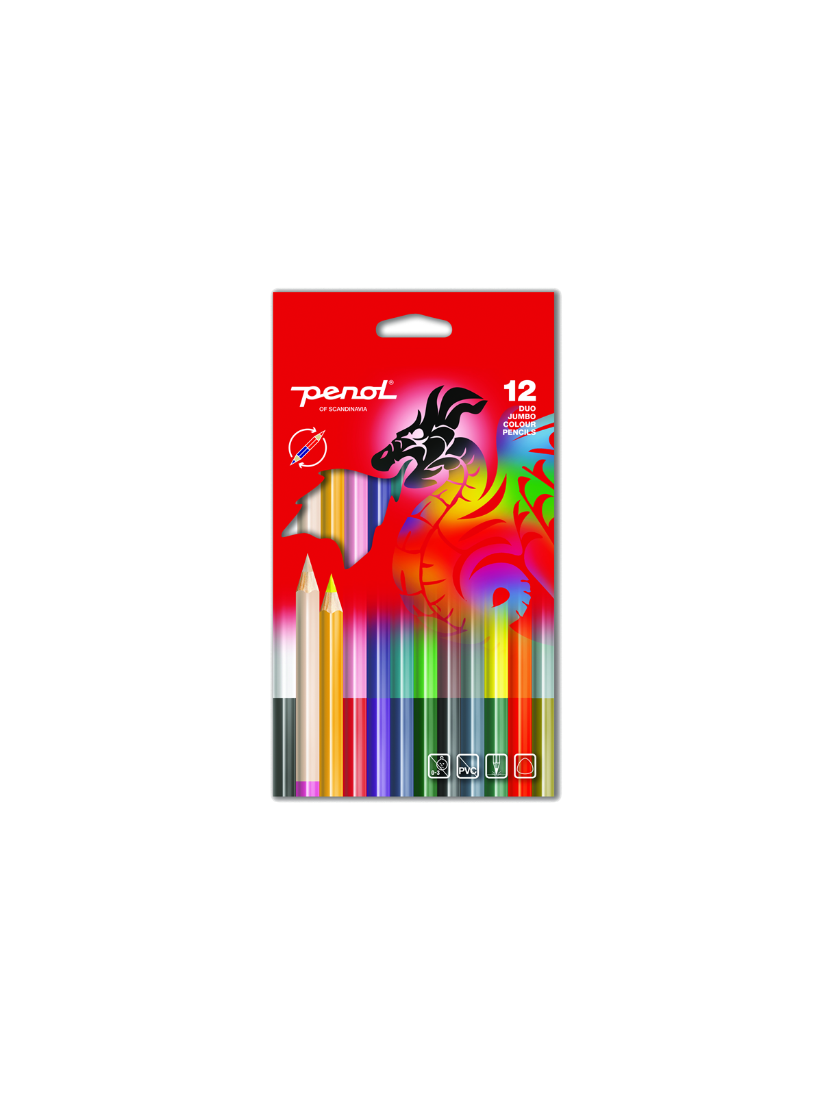 Penol Colour Pencils Jumbo Duo X12 - Utensilien Zum Schreiben Und Zeichnen - 16000116