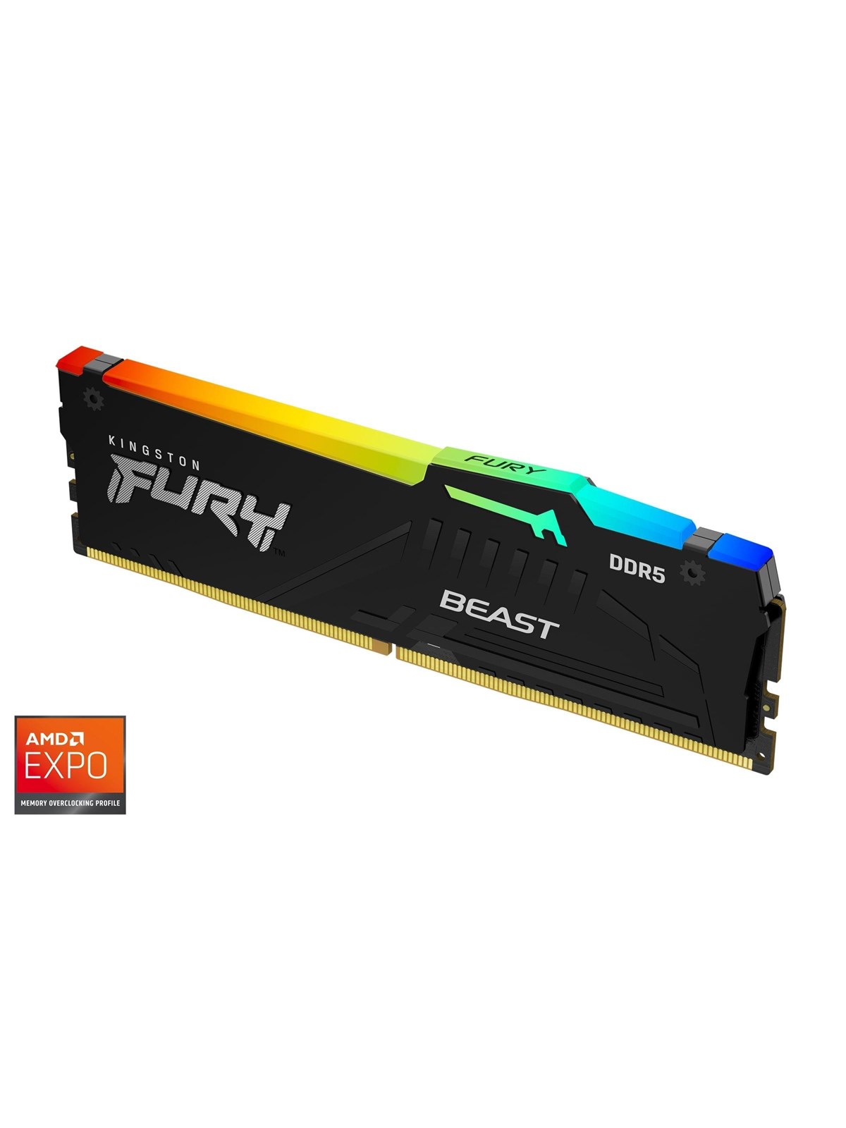 Kingston Fury Beast Rgb Ddr5-5600 - 8gb - Cl36 - Single Channel (1 Pcs) - Amd Expo & Intel Xmp - Schwarz Mit Rgb - Ram - Kf556c36bbea-8