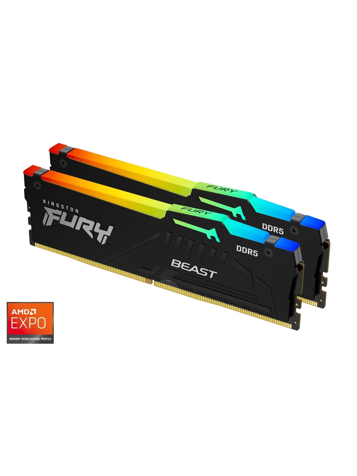 Kingston Fury Beast Rgb Ddr5-5600 - 16gb - Cl36 - Dual Channel (2 Pcs) - Amd Expo & Intel Xmp - Schwarz Mit Rgb - Ram - Kf556c36bbeak2-16