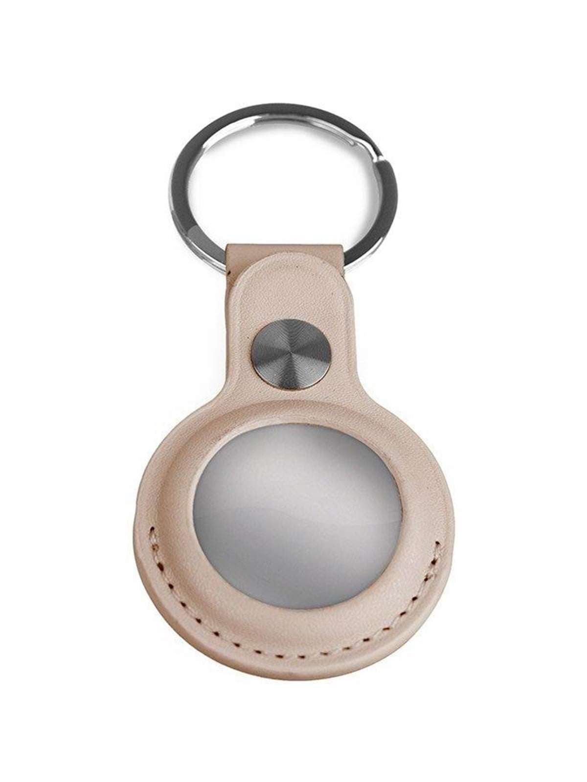 Light Solutions Airtag Key Ring - Leather - Grey - Handys Anderes Zubehoer - 5714255006841