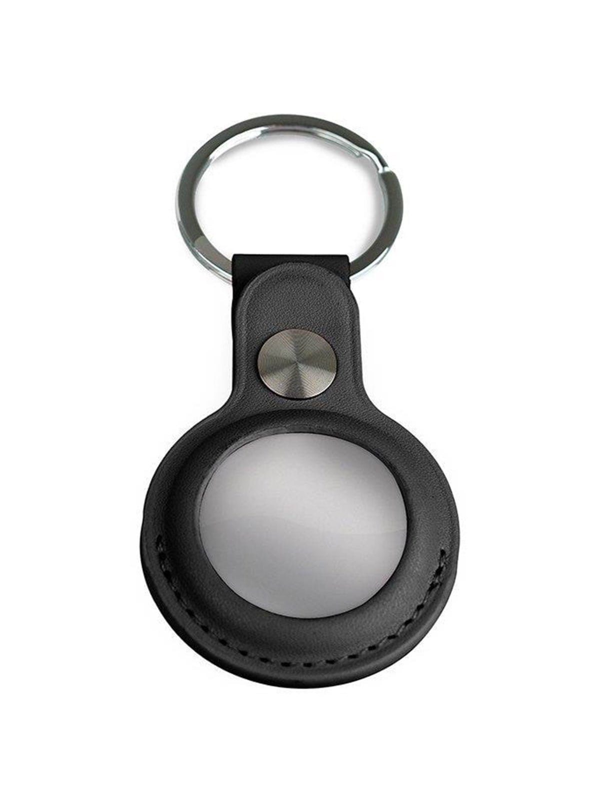 Light Solutions Airtag Key Ring - Leather - Black - Handys Anderes Zubehoer - 5714255006797