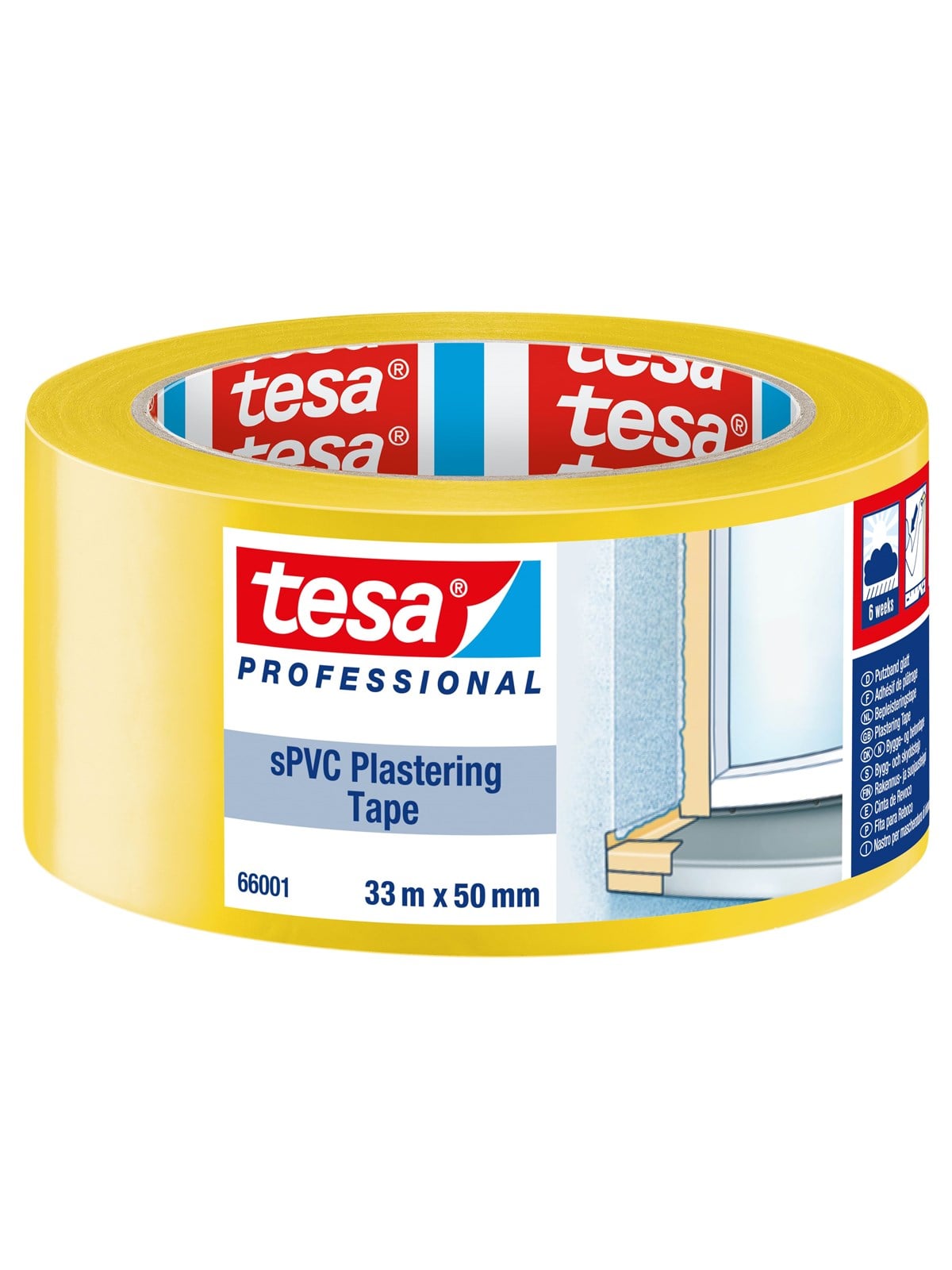 Tesa Masking Spvc Plastering Tape 33m x 50mm Yellow - Klebeband Und Kleber - 66001-00001-00