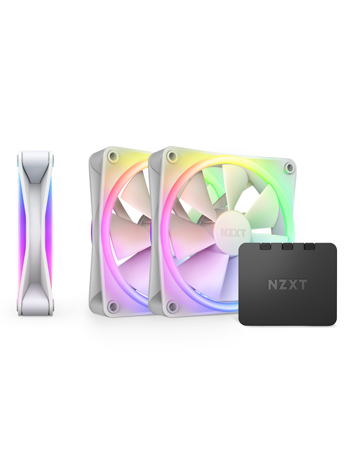 Nzxt F120 Rgb Duo 3-pack & Rgb Controller - White - Gehäuselüfter - 120mm - Weiß Mit Rgb-beleuchtung - 29 Dba - Gehaeuseluefter - Rf-d12tf-w1