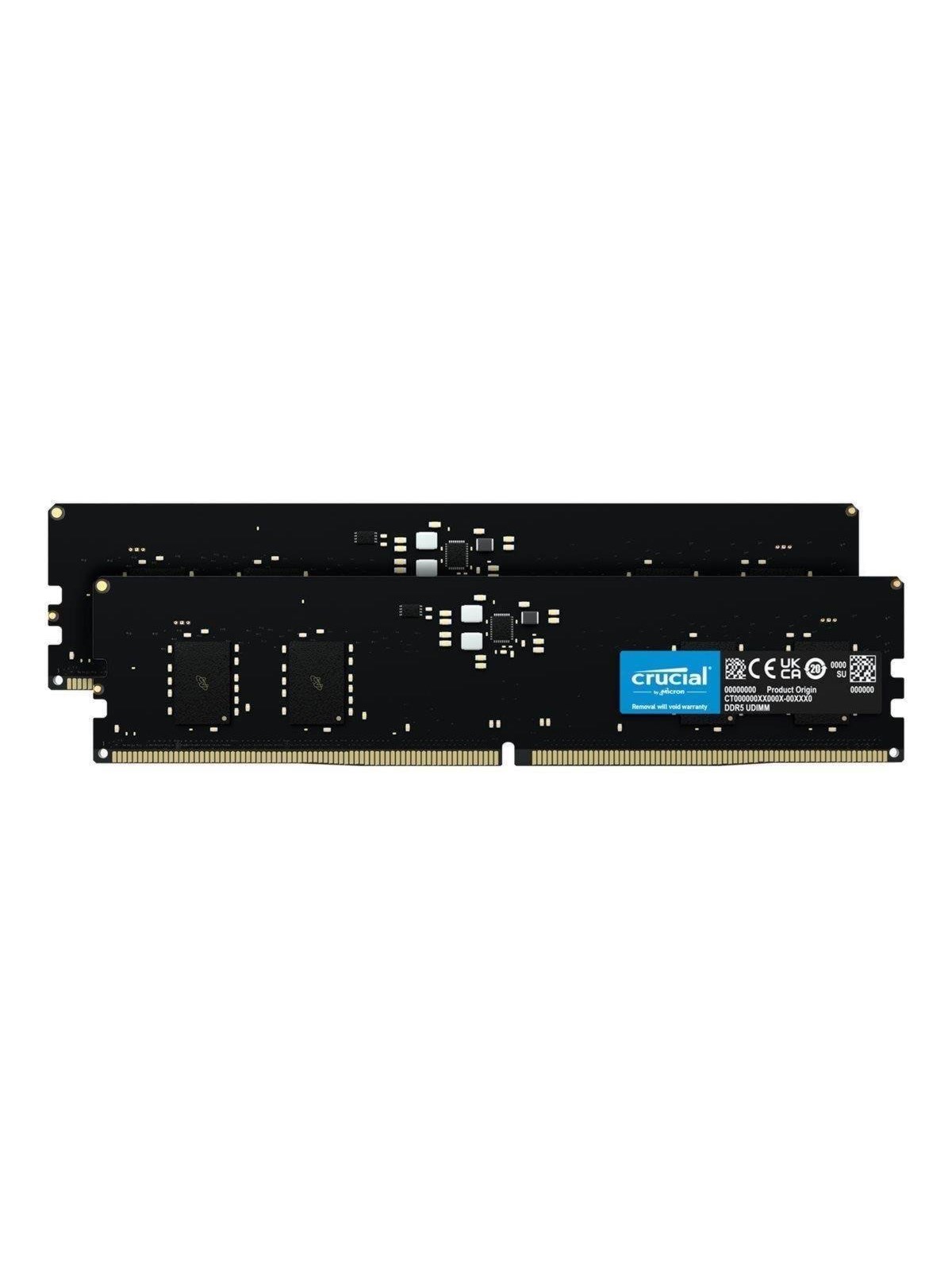 Crucial Udimm Ddr5-5600 - 64gb - Cl46 - Dual Channel (2 Pcs) - Amd Expo & Intel Xmp - Schwarz - Ram - Ct2k32g56c46u5