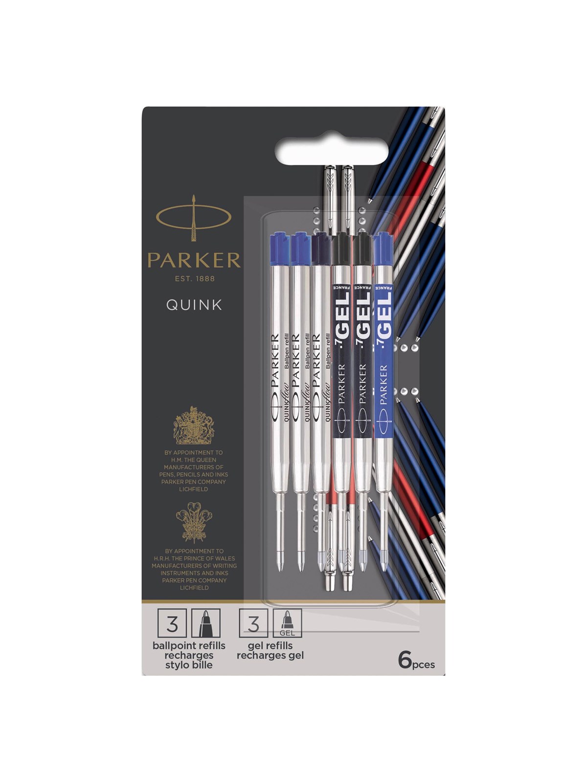 Parker Jotter London Nachfüllminen im Discovery Pack: 3quinkflow-nachfüllminen Für Kugelschreiber Und 3quink-nachfüllminen Mit Geltinte - Utensilien 