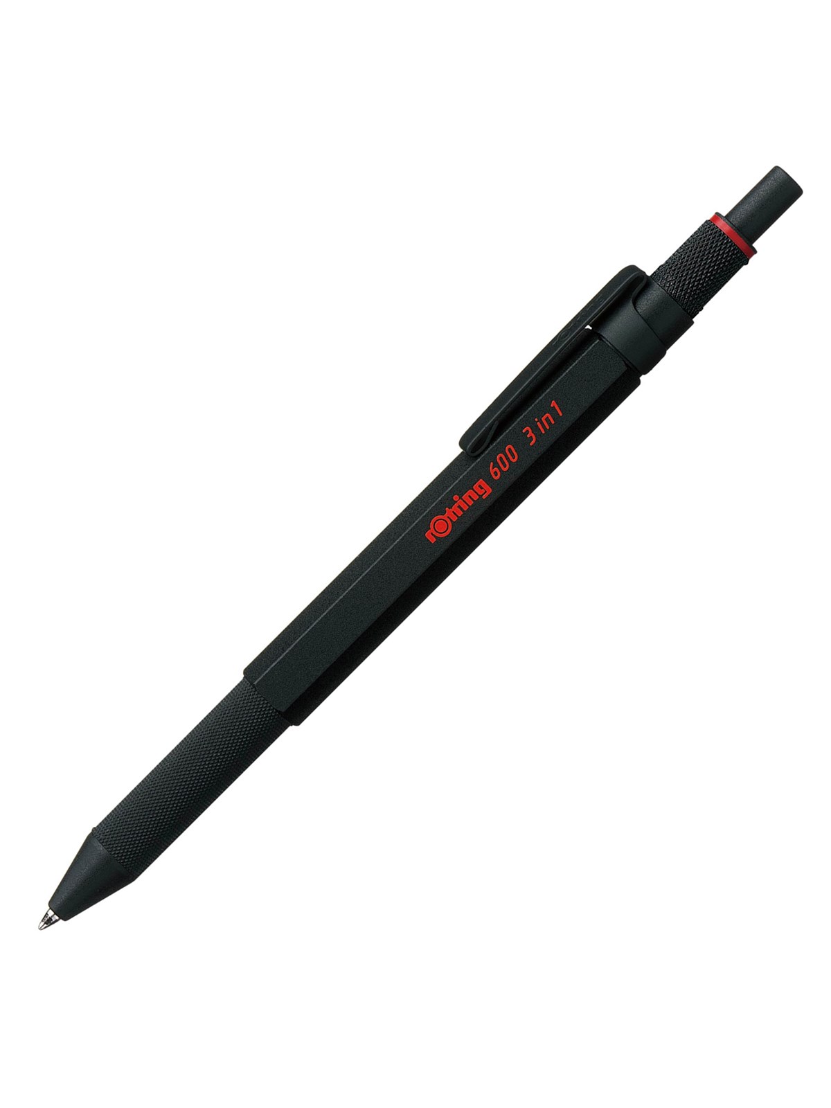 Rotring Rotring 6 3-in-1-schreibgerät Mit Kugelschreiber Und Druckbleistift | Kugelschreiber Mit 2 Feinen Spitzen (Schwarze Und Rote Tinte) | 1 