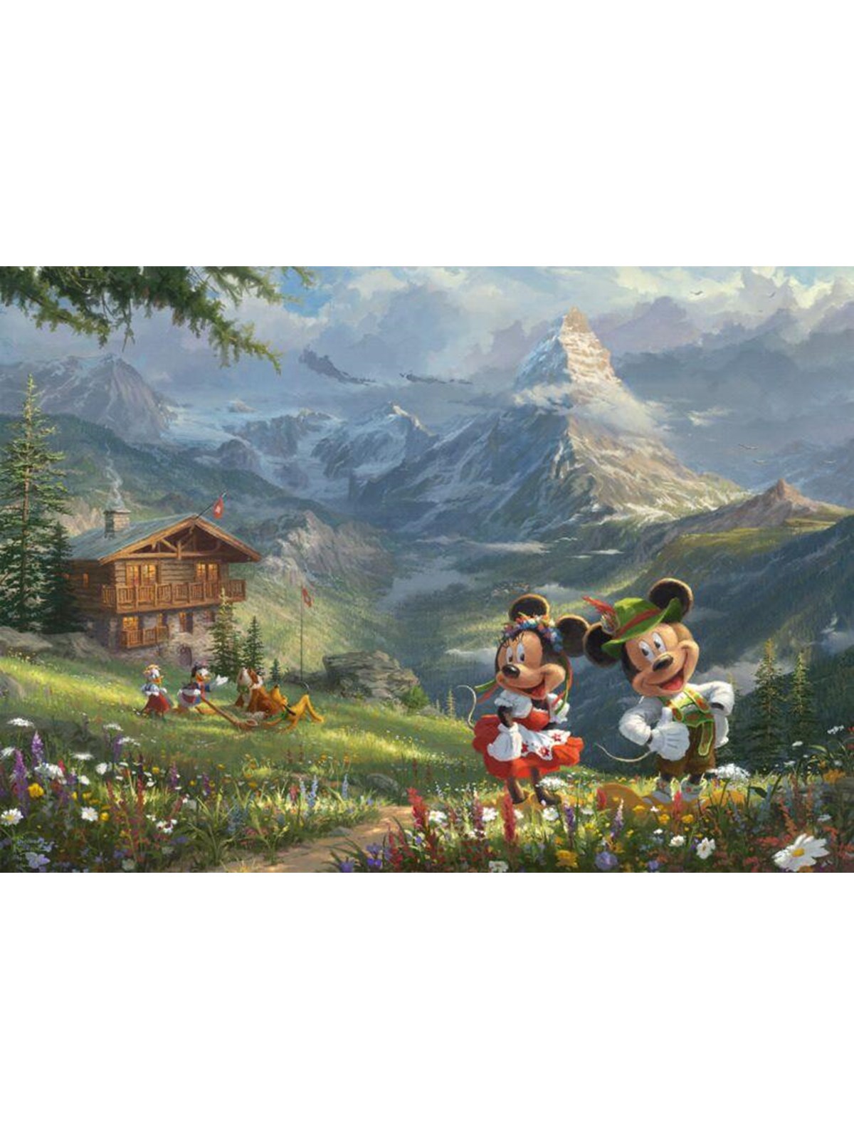 Schmidt Thomas Kinkade Disney Mickey & Minnie In The Alps 1000pcs Boden - Puzzle - 59938