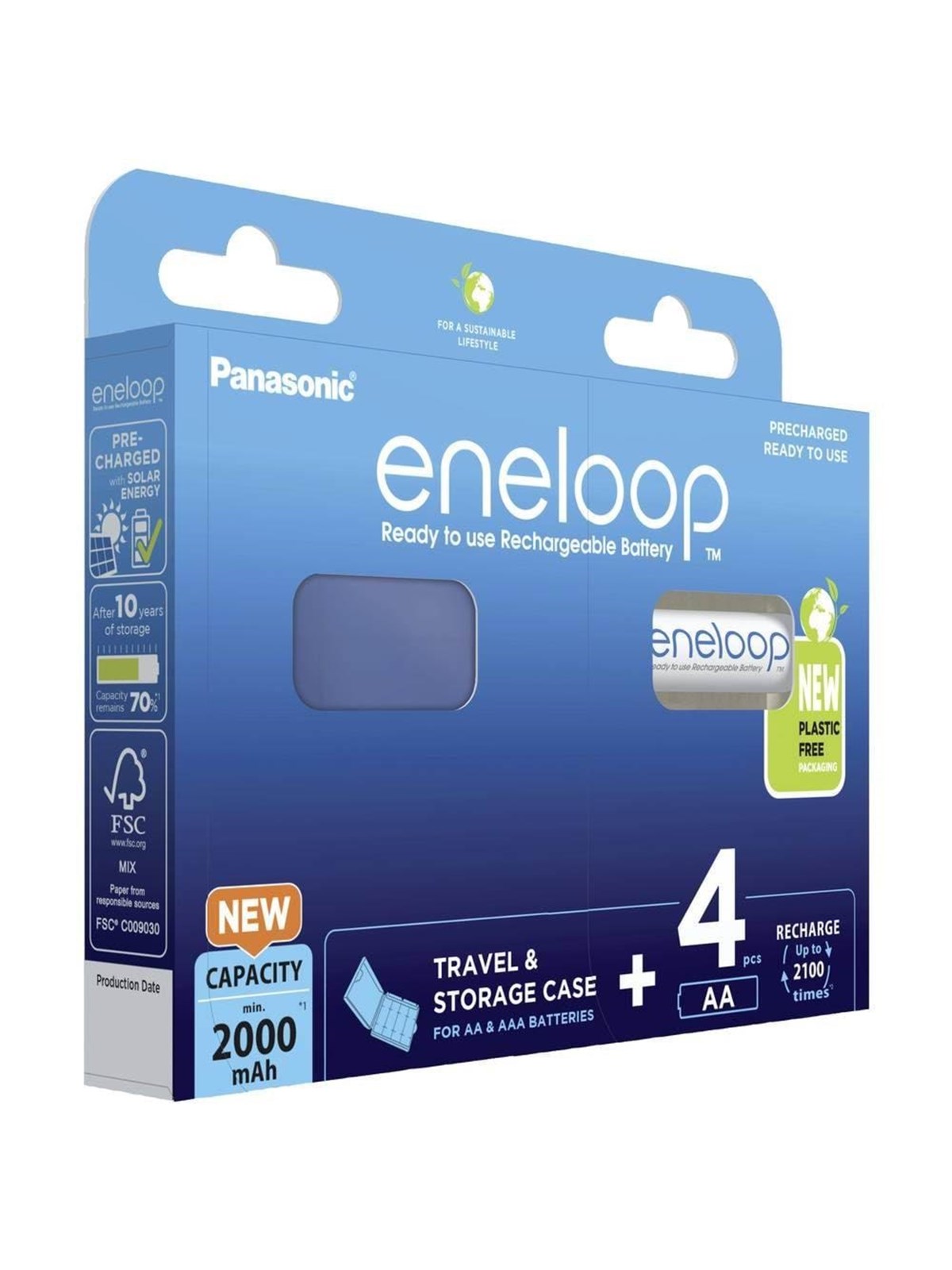 Panasonic Eneloop Bk-3mcde Battery - 4 x AA Type - Nimh - Batterien Und Akkus - Bk-3mcdec4be