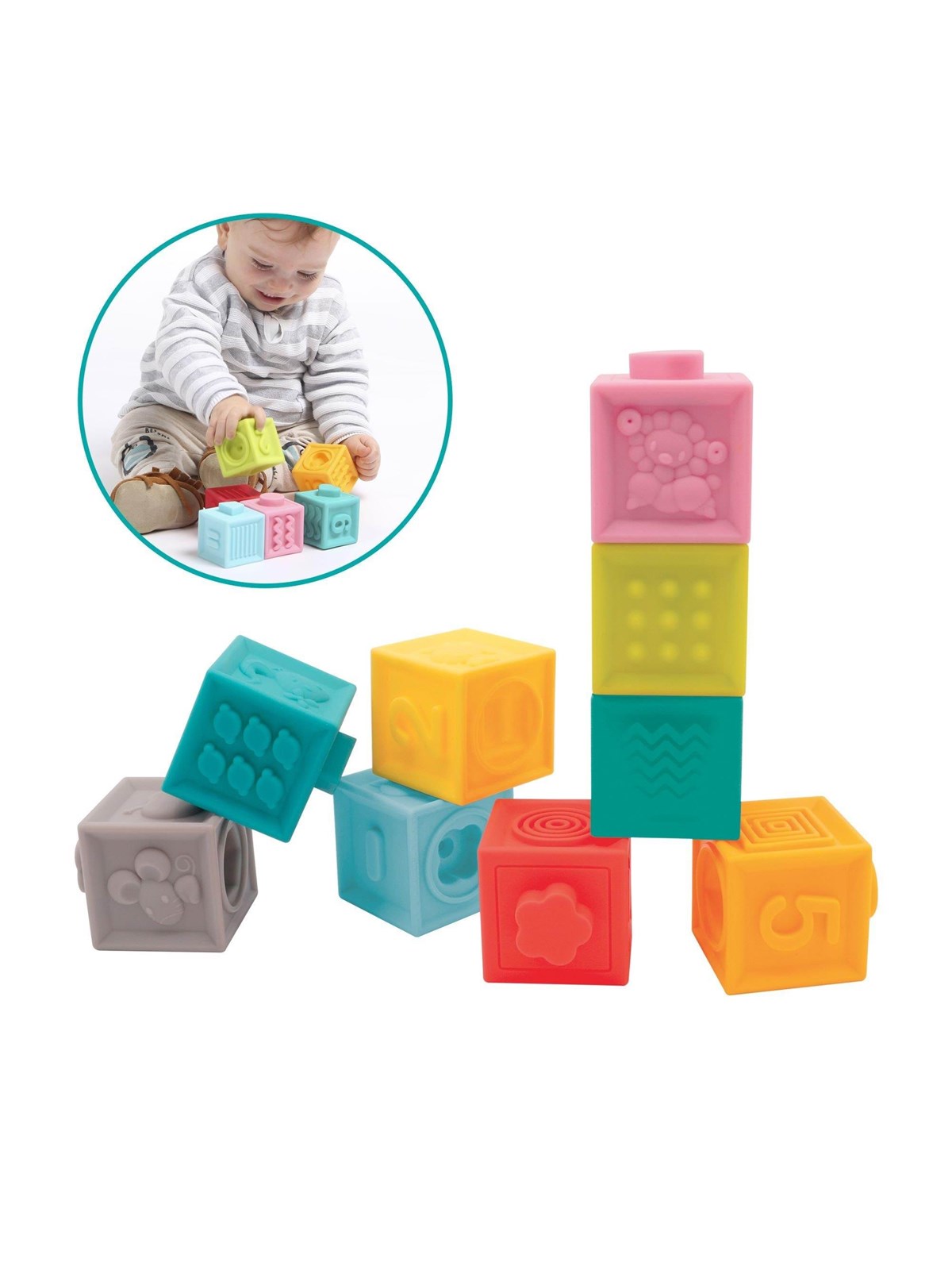 Ludi Blocks With 3D Pictures - Baby Spielzeug - Lu30043