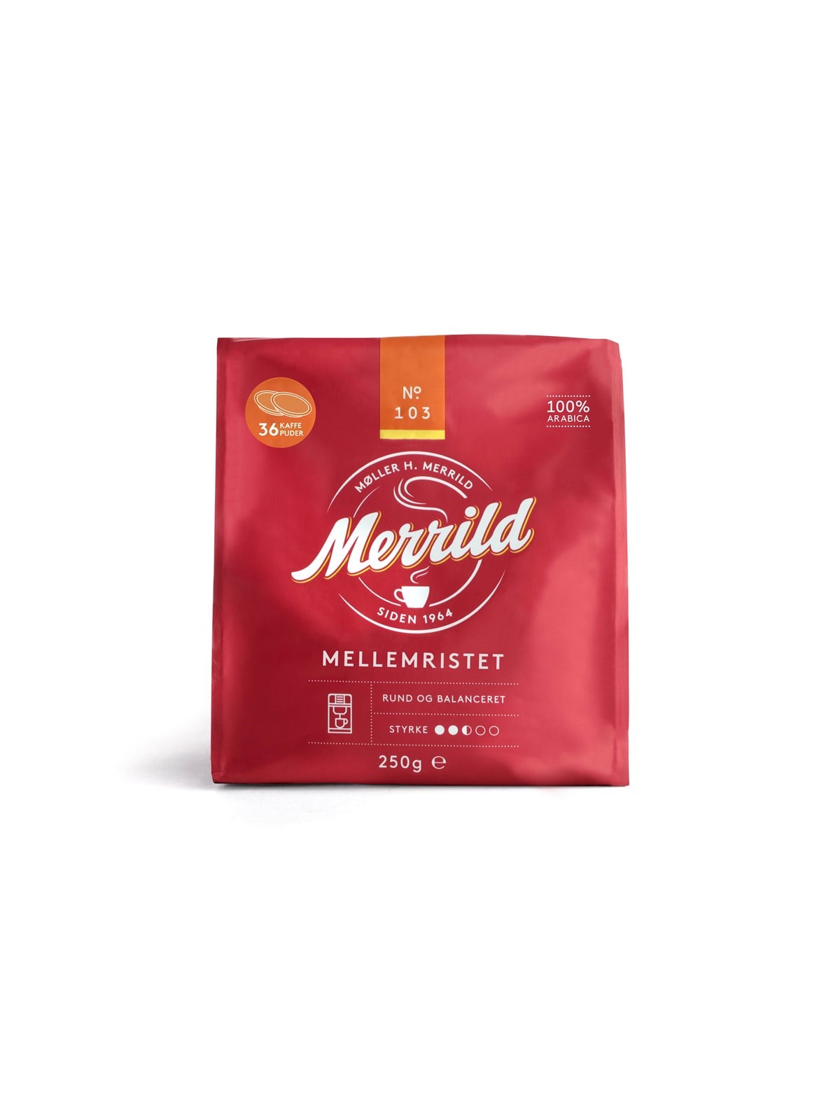 Merrild No. 103 - Mittlere Röstung - 36 Kaffeepads - Kaffeezubereitung - 70169