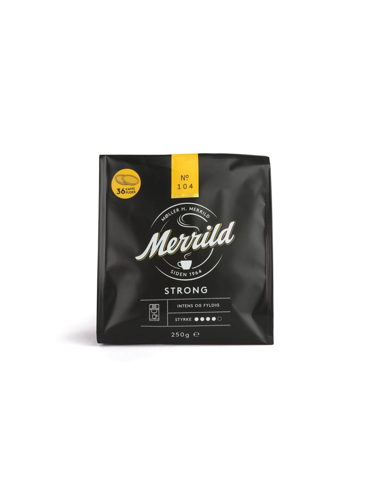 Merrild No. 104 - Dunkle Röstung - 36 Kaffeepads - Kaffeezubereitung - 70192