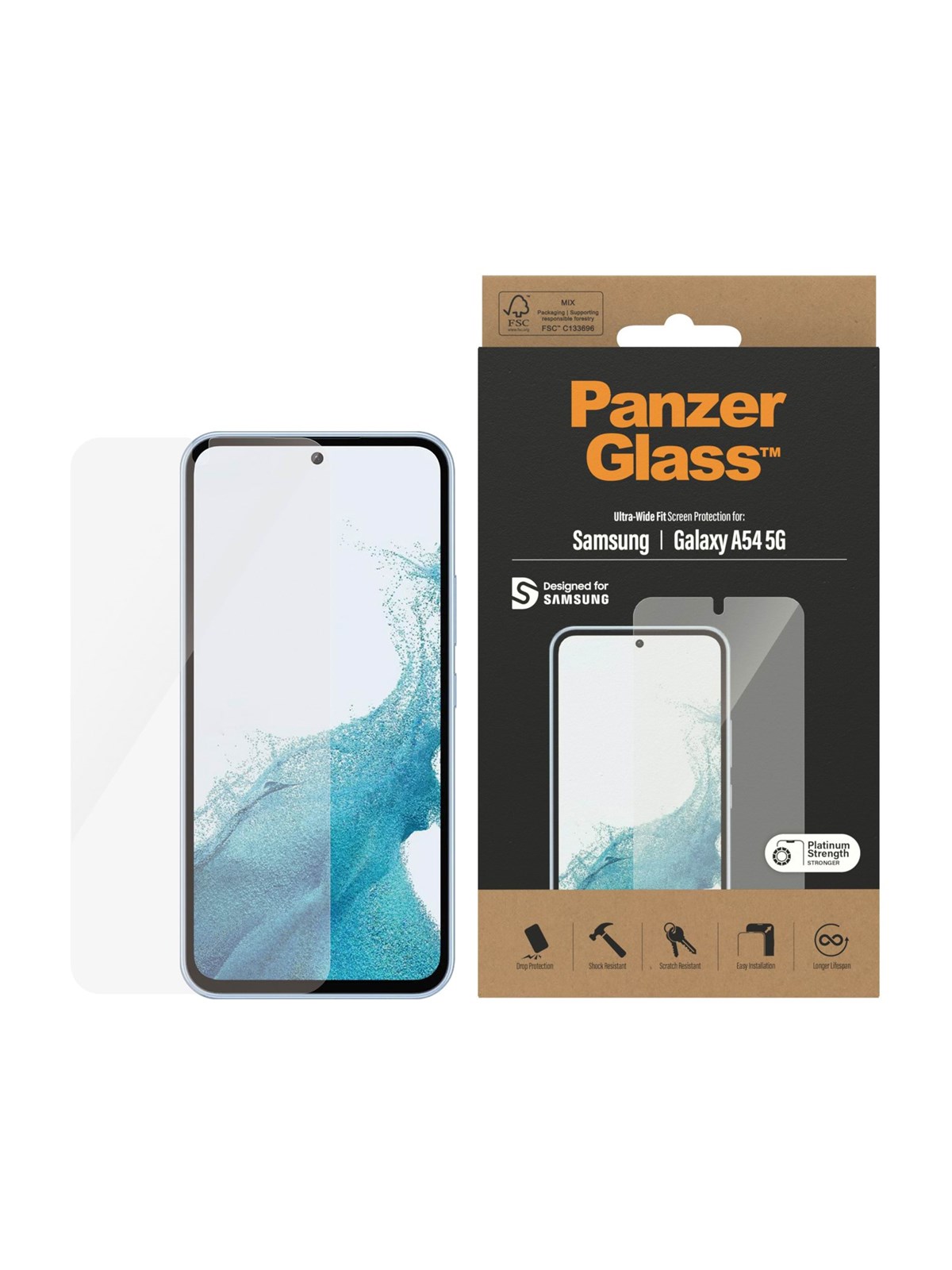 Panzerglass Screen Protector Samsung Galaxy A54 5G | Ultra-wide Fit - Handys Schutzfolie - Panzer7328