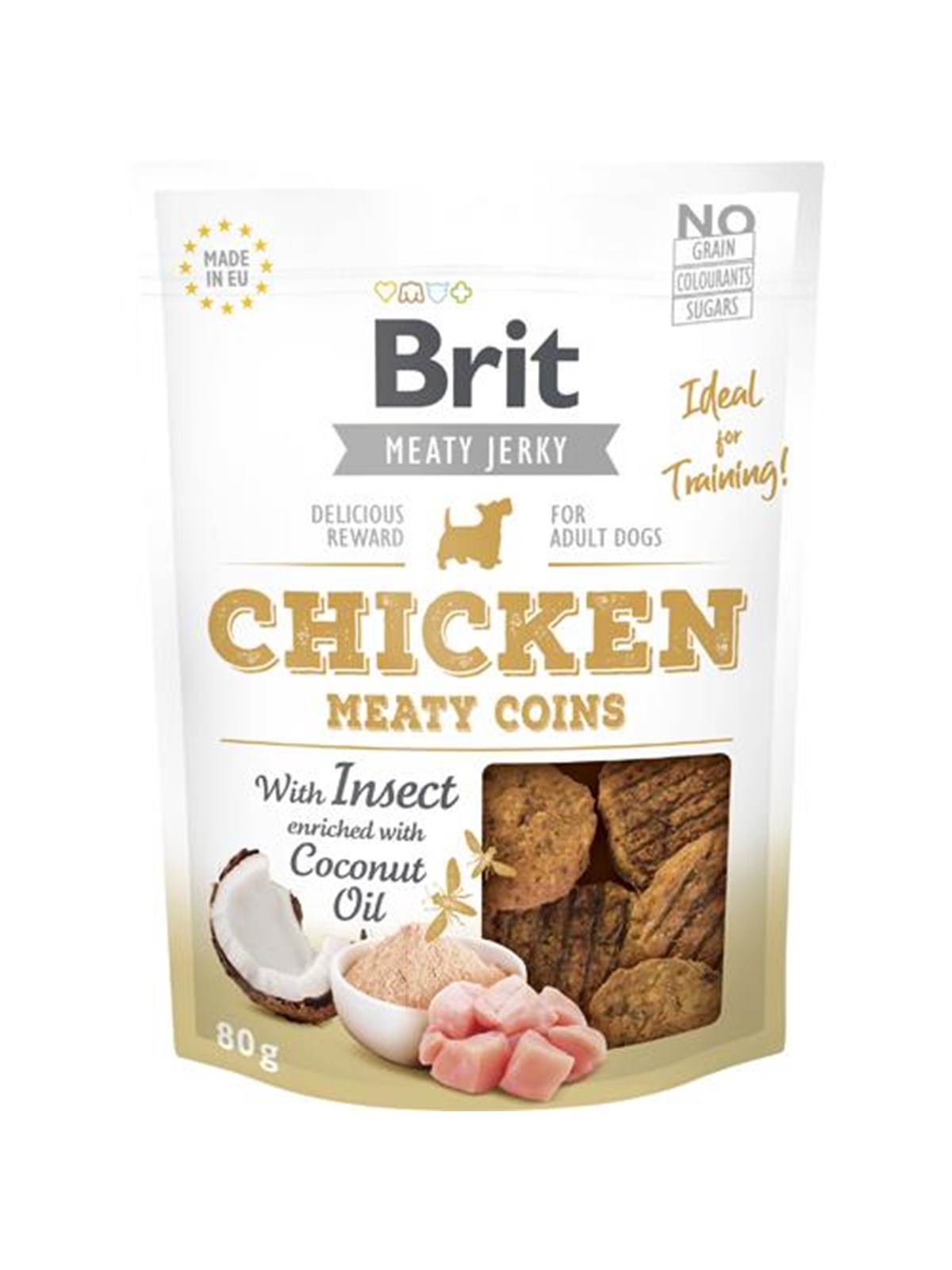 Brit Jerky Chicken With Insect Meaty Coins 80g - Hunde - Bh9300080