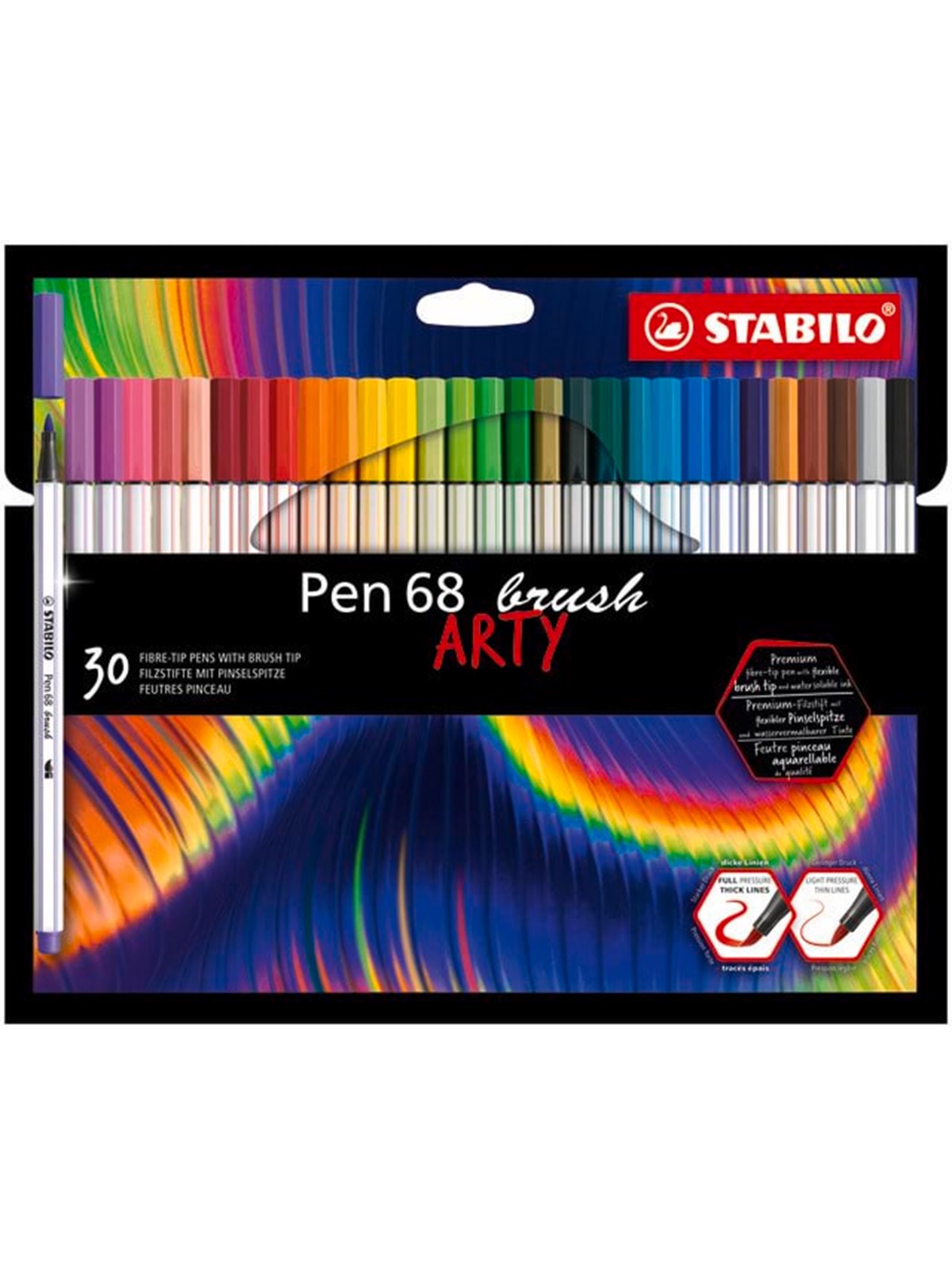 Stabilo Pen 68 Arty Carton Pack of 30 Brush Pens - Hobby Zubehoer - 204032