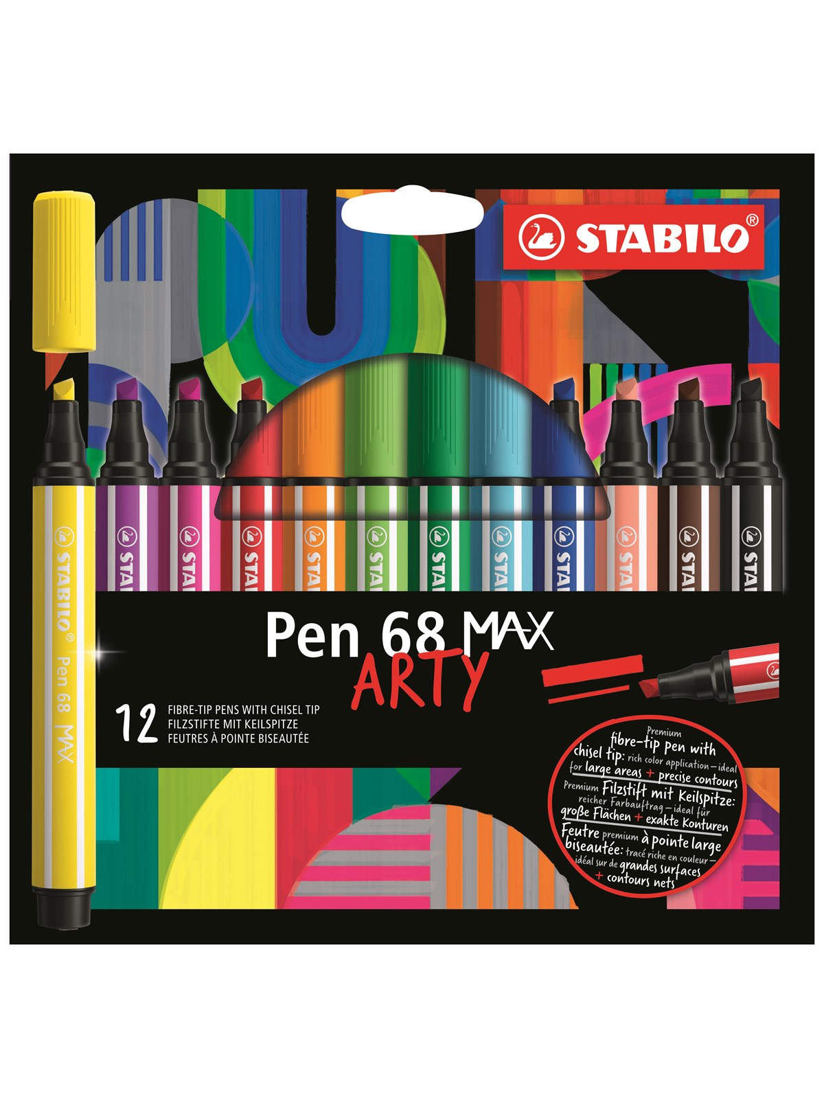 Stabilo Pen 68 Max Arty Wallet of 12 Pens - Hobby Zubehoer - 204092