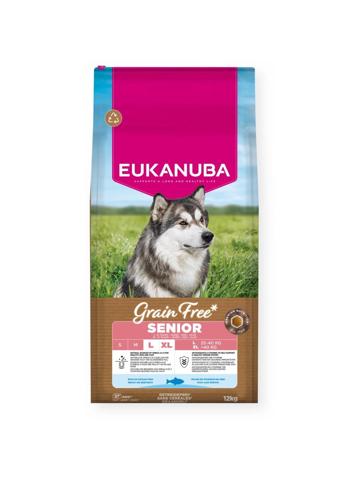 Eukanuba Grain Free Senior Large Breed Ocean Fish 12kg - Hunde - Eh771200